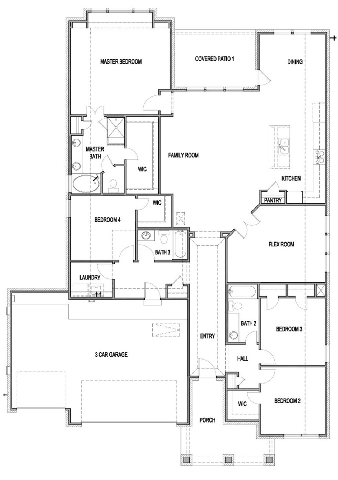 2D floor plan layout of this home in The Crossvine, Schertz, TX (Image 2).
