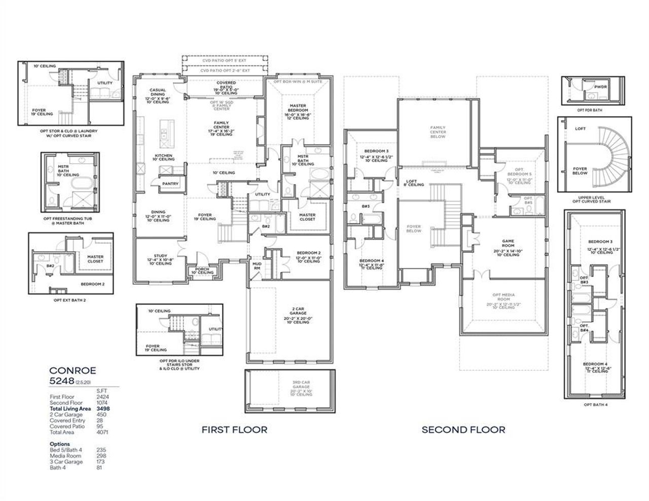 2D floor plan layout of this home in Custer Ridge Estates, Allen, TX (Image 2).