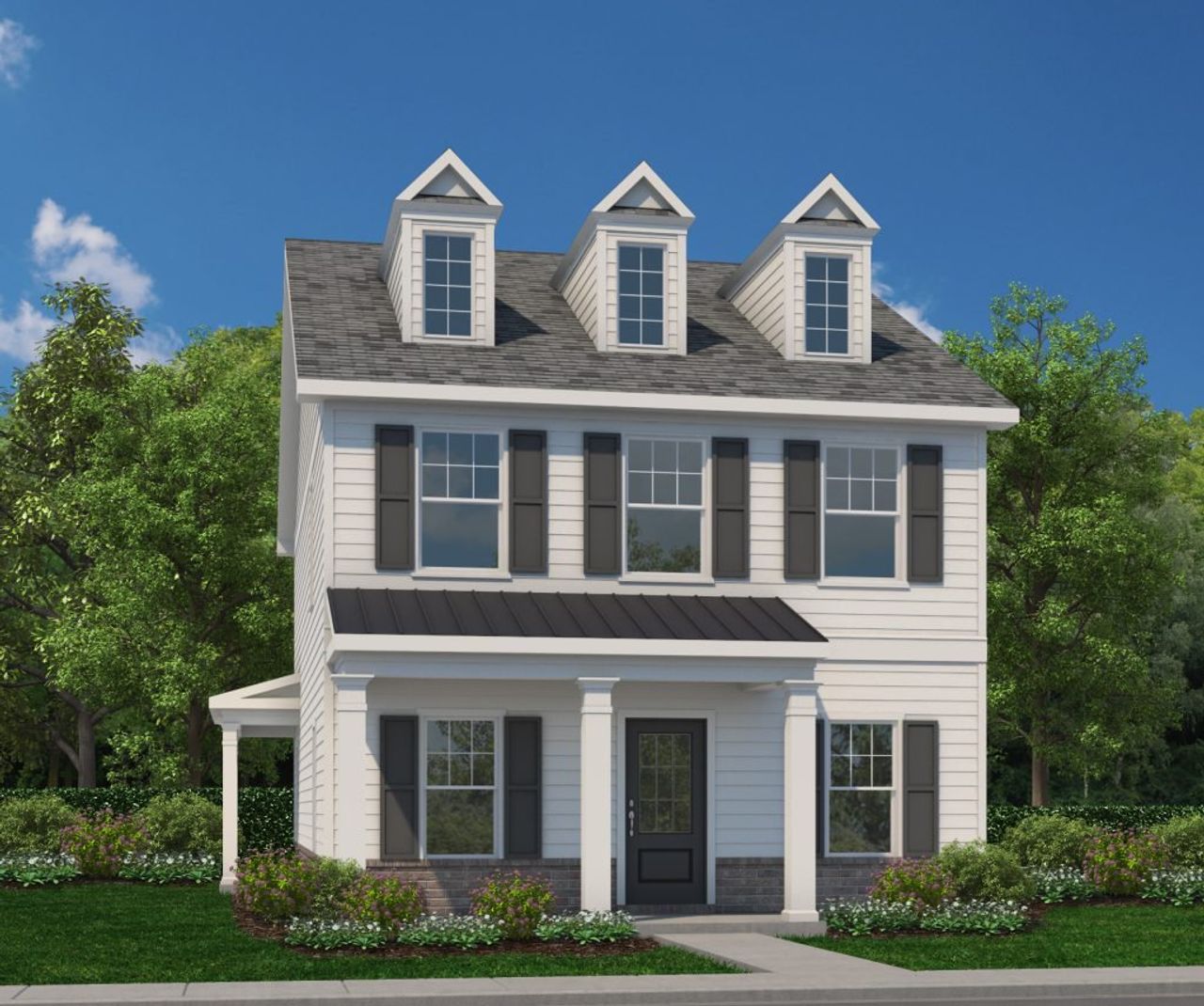 Front exterior of a new home in Magnolia Trace, Flowery Branch, GA, highlighting curb appeal (Image 2).