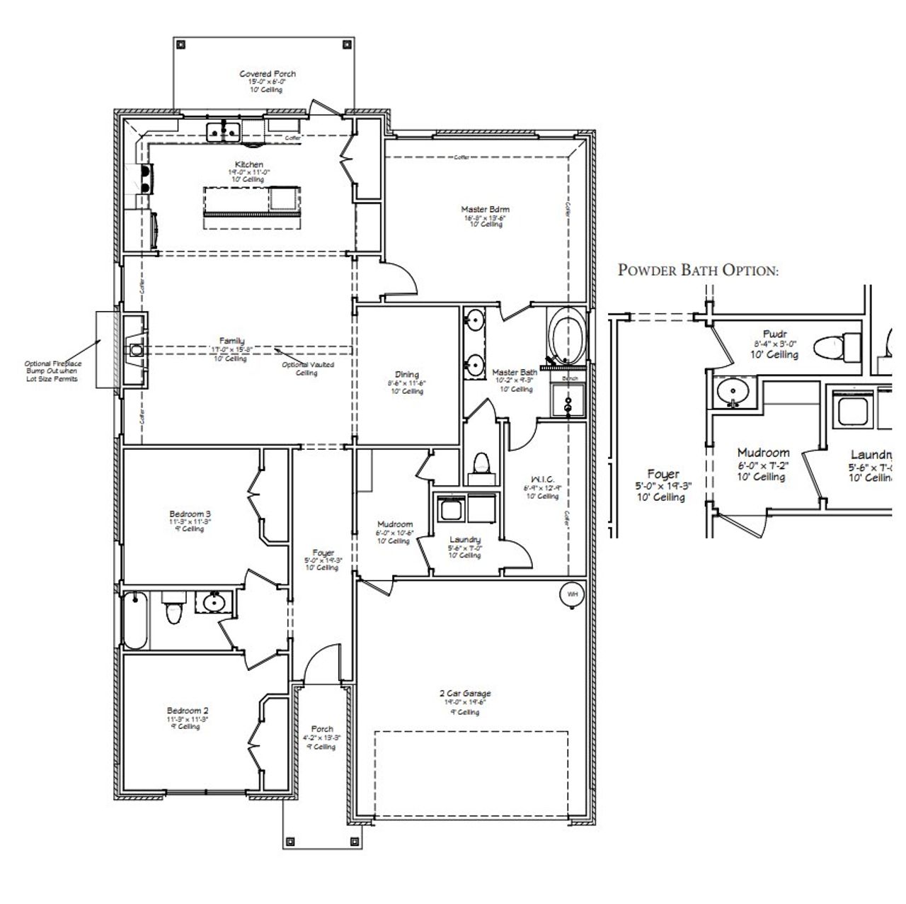 2D floor plan layout for the The Violet by Avonley Homes in Mission Ranch, College Station, TX (Image 2).