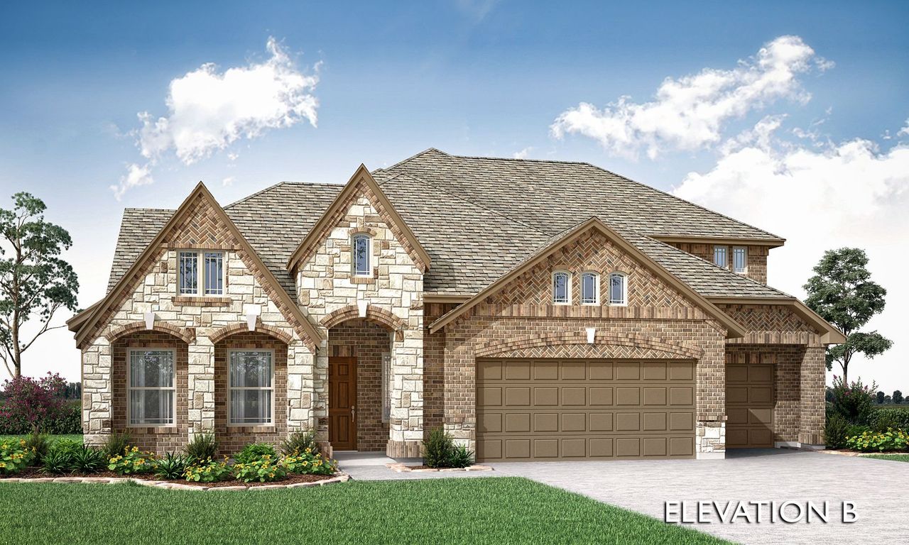 Elevation B. Primrose FE II New Home in Mansfield, TX Elevation B. Primrose FE II New Home in Mansfield, TX