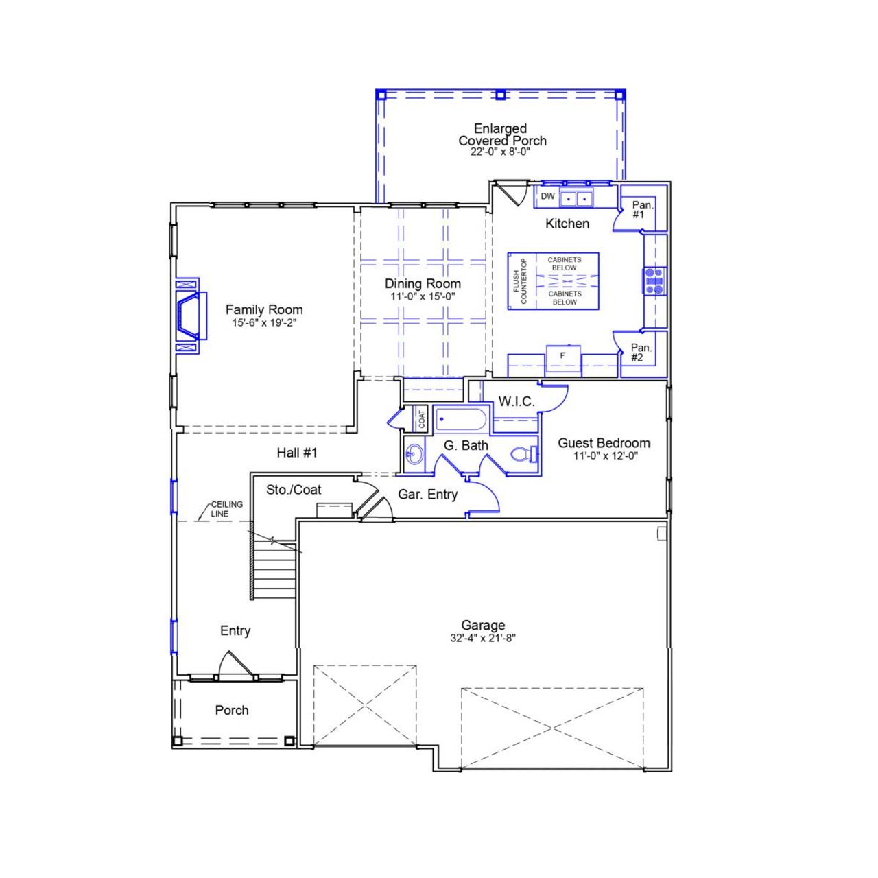 2D floor plan layout of this home in Indigo at Abbey Preserve, Wilmington, NC (Image 2).
