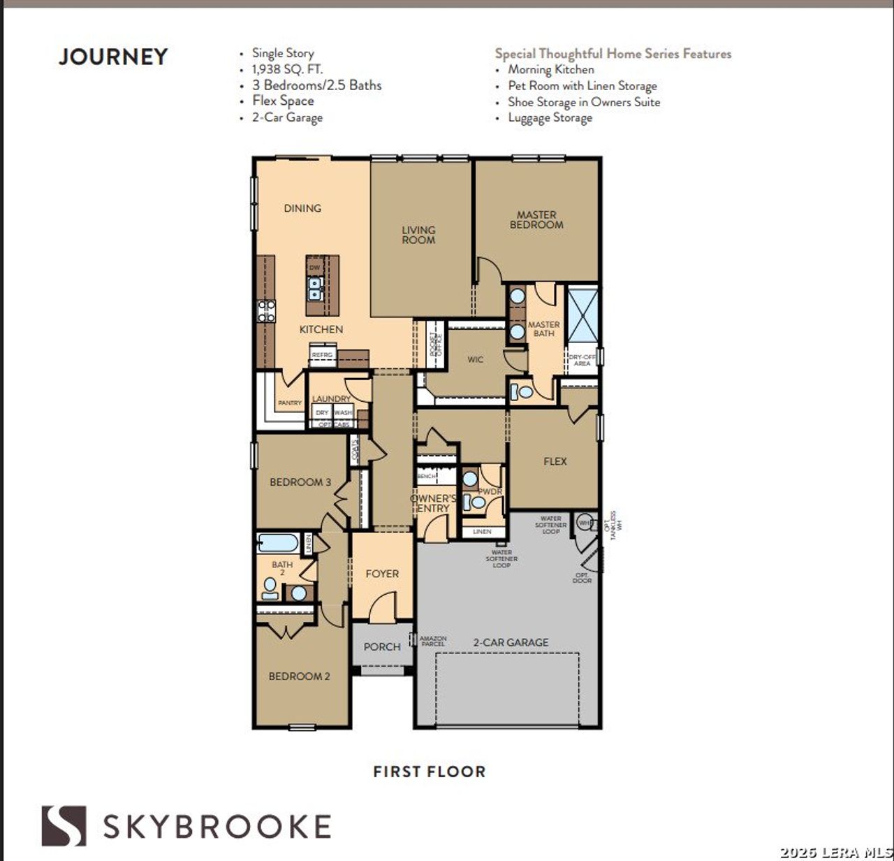 2D floor plan layout of this home in Skybrooke, Live Oak, TX (Image 2).