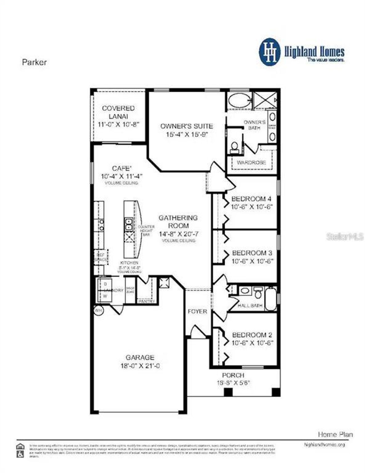2D floor plan layout of this home in Estates at Hickory Cove - Single-Family Homes, St. Cloud, FL (Image 2).