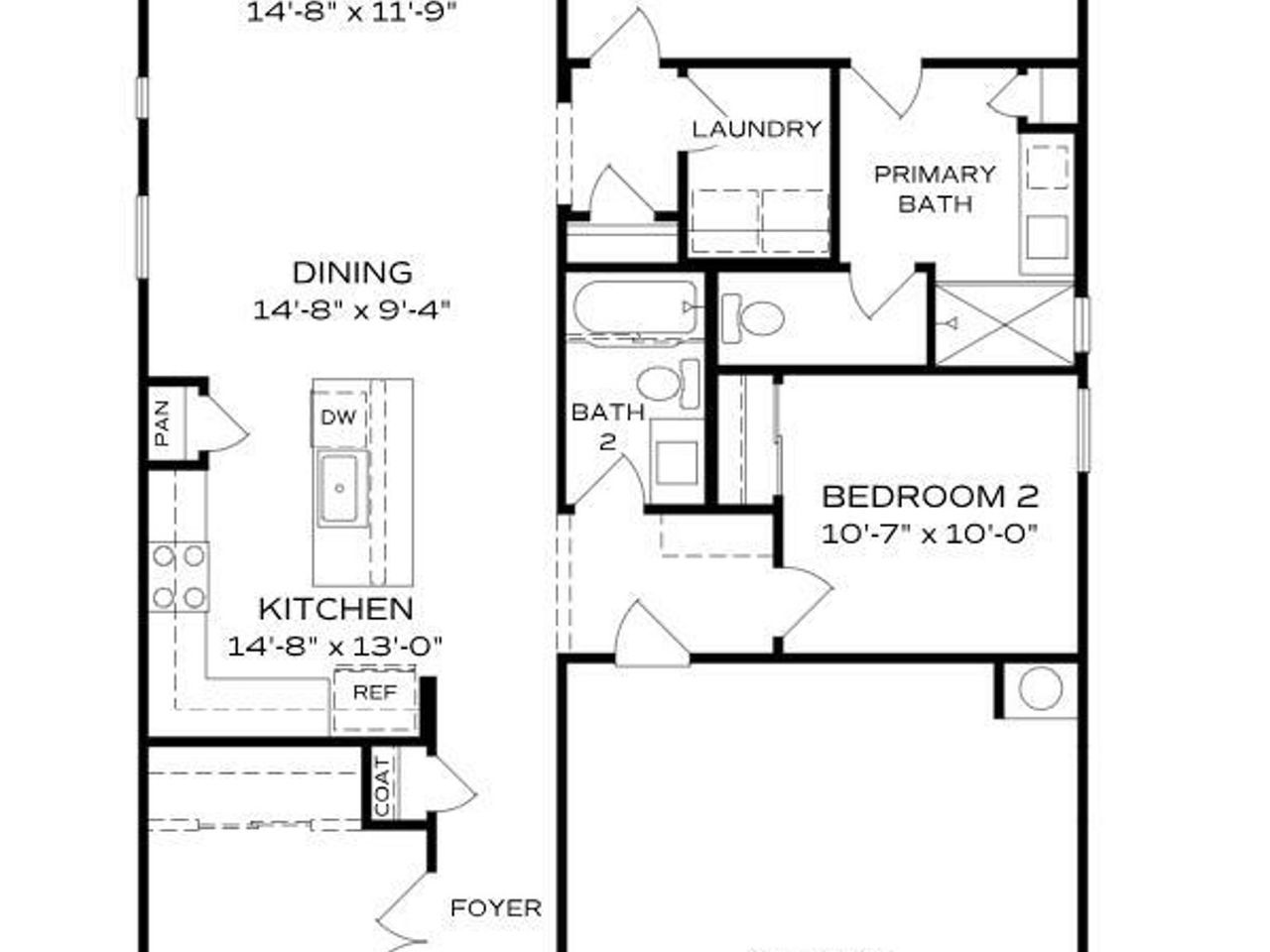 2D floor plan layout of this home in South Ranch Destination Collection, Prescott, AZ (Image 2).
