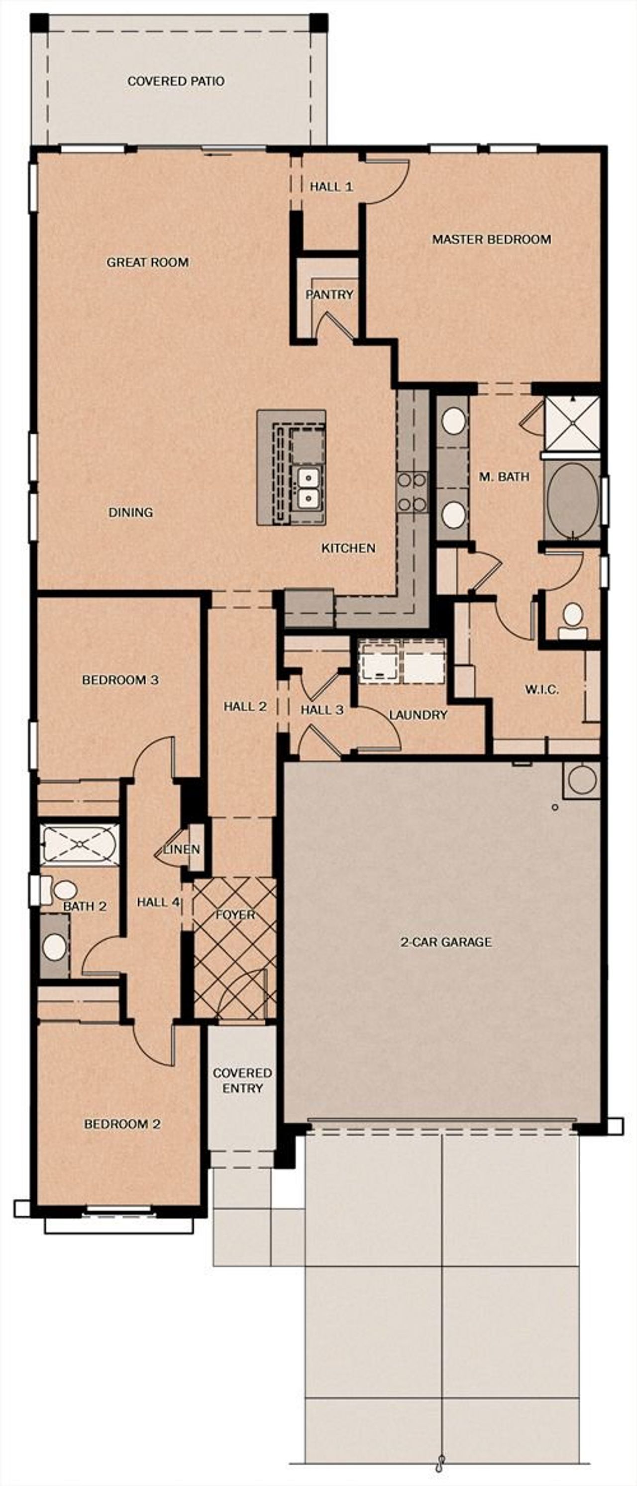 2D floor plan layout of this home in Calistoga at Promenade, San Tan Valley, AZ (Image 2). 2D floor plan layout of this home in Calistoga at Promenade, San Tan Valley, AZ (Image 2).