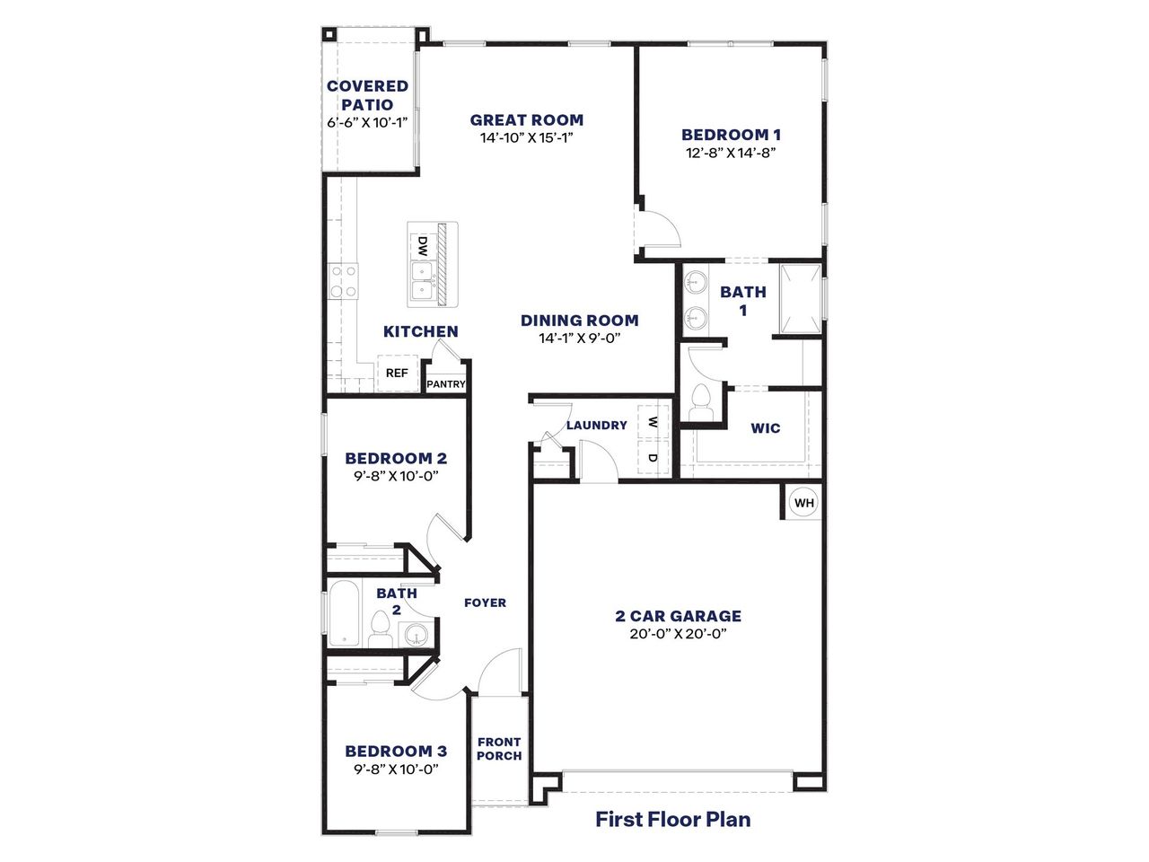 2D floor plan layout of this home in Quail Ranch, San Tan Valley, AZ (Image 2).
