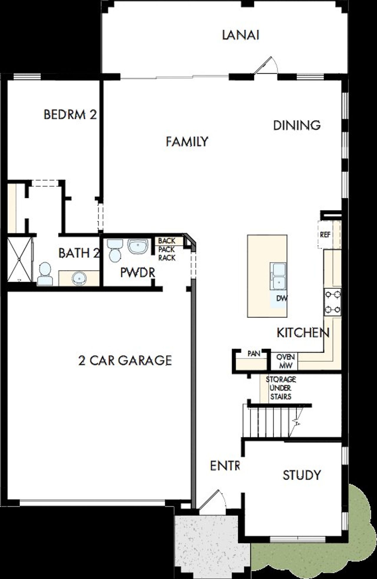 2D floor plan layout of this home in Lakeview Crossing – Tradition Series, Sarasota, FL (Image 2).