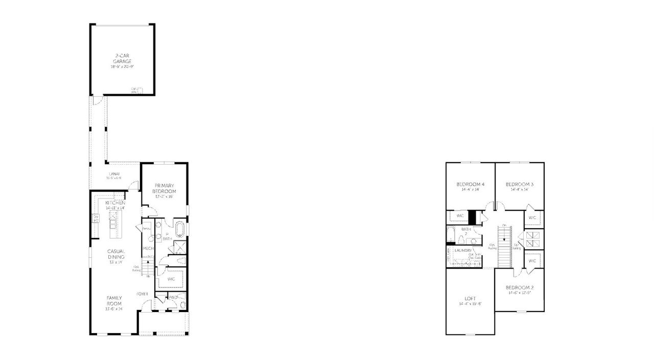 2D floor plan layout of this home in Avalon Woods, Winter Garden, FL (Image 2).