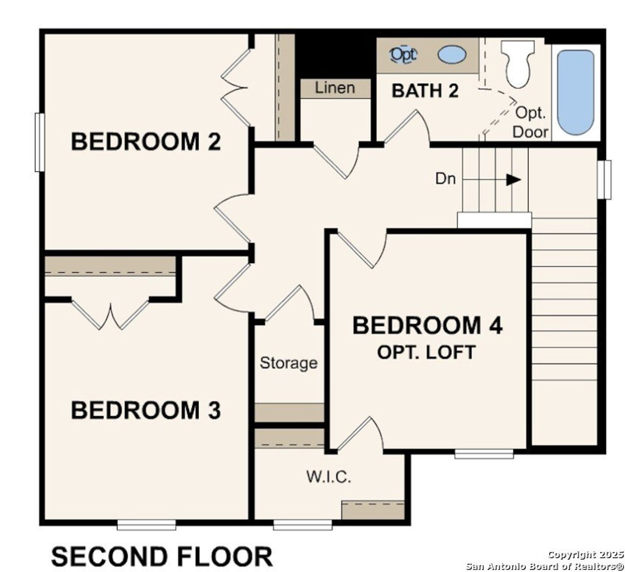 2D floor plan layout of this home in Park Place, New Braunfels, TX (Image 2).