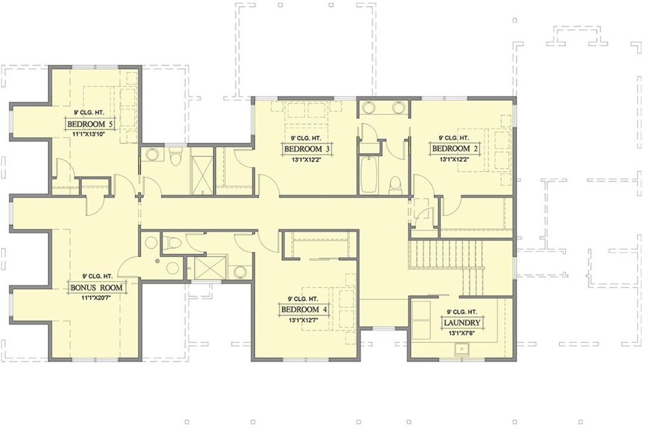 2D floor plan layout for the The Augusta by Remington Custom Homes in Bella Crossing, Benbrook, TX (Image 2).