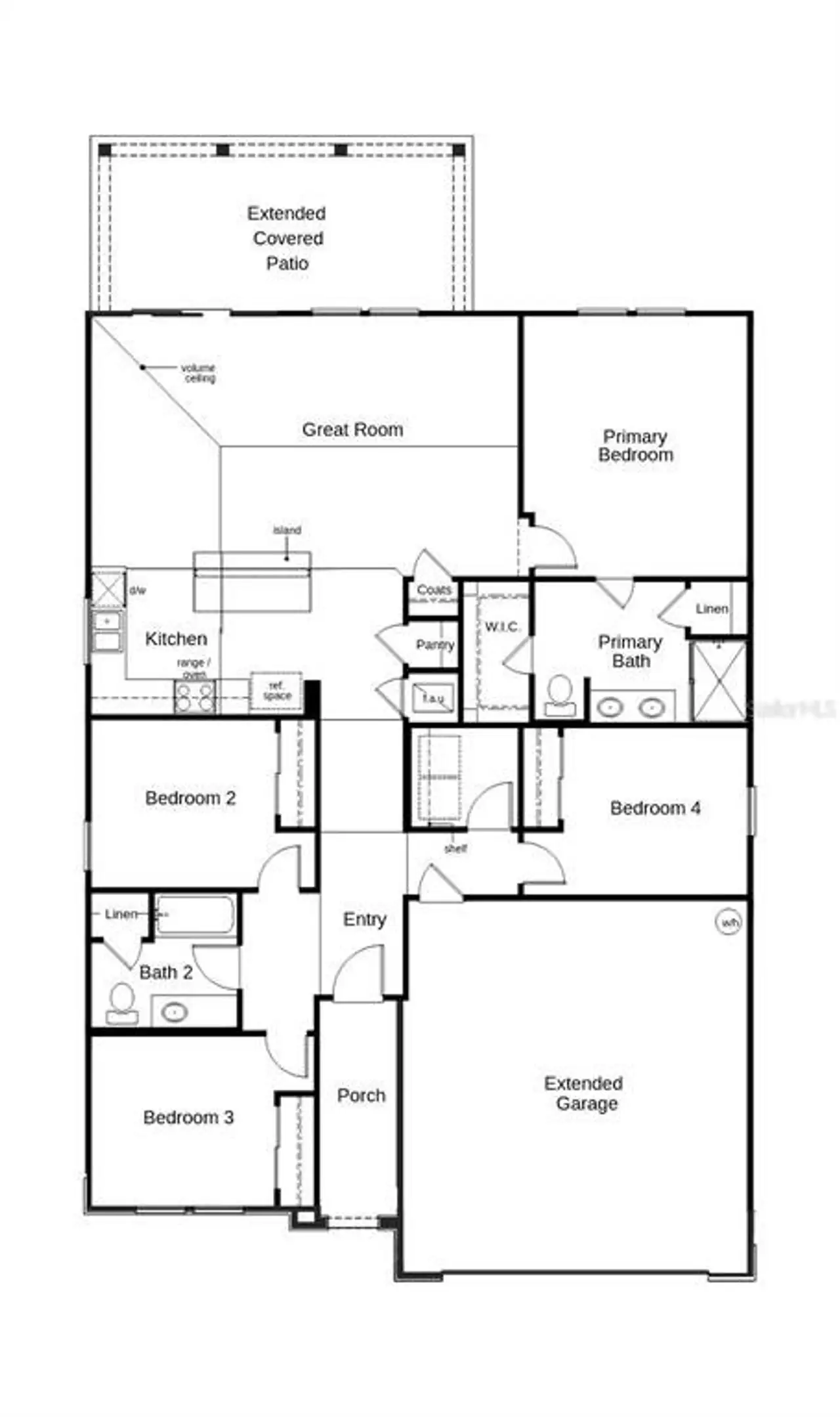 2D floor plan layout of this home in Beach Park Village, Flagler Beach, FL (Image 2).