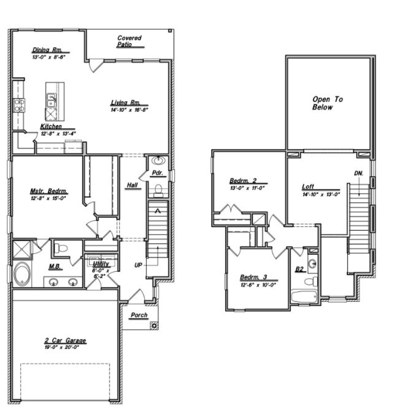 2D floor plan layout for the 1988 - SECTION 38 by Colina Homes in Sunterra, Katy, TX (Image 2).