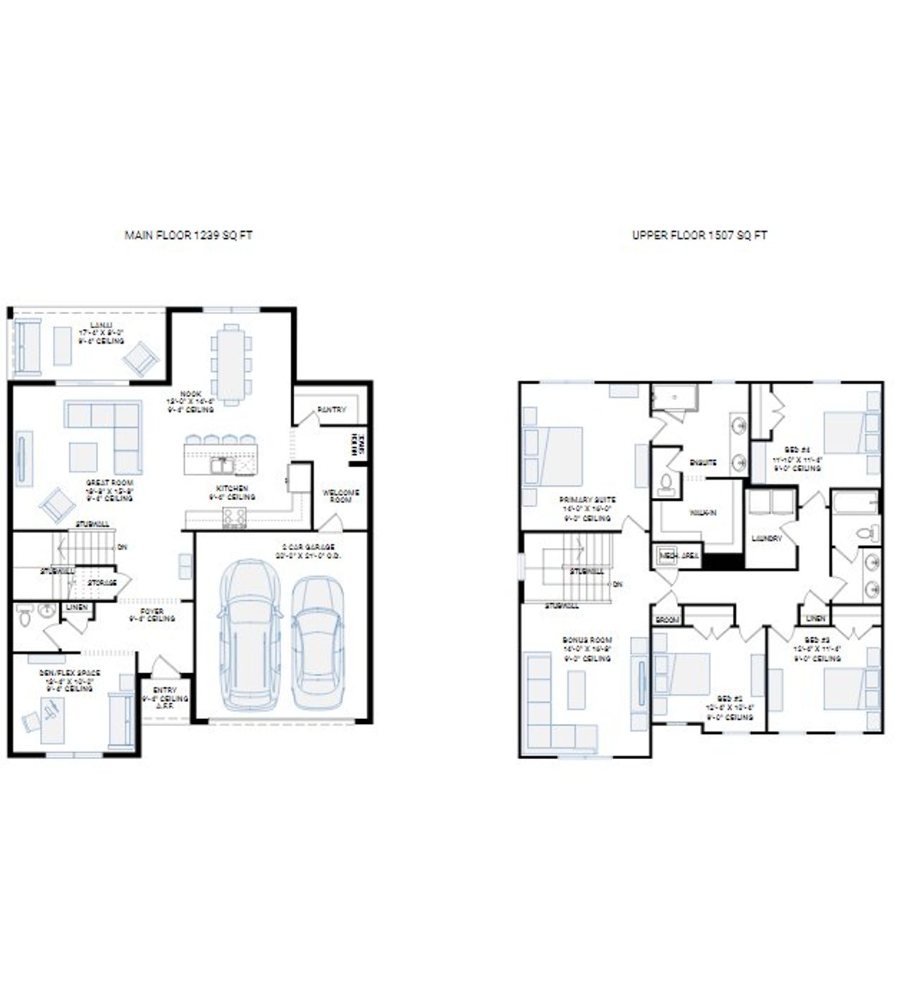 2D floor plan layout for the Windsor by Cardel Homes in Waterset, Apollo Beach, FL (Image 2). 2D floor plan layout for the Windsor by Cardel Homes in Waterset, Apollo Beach, FL (Image 2).