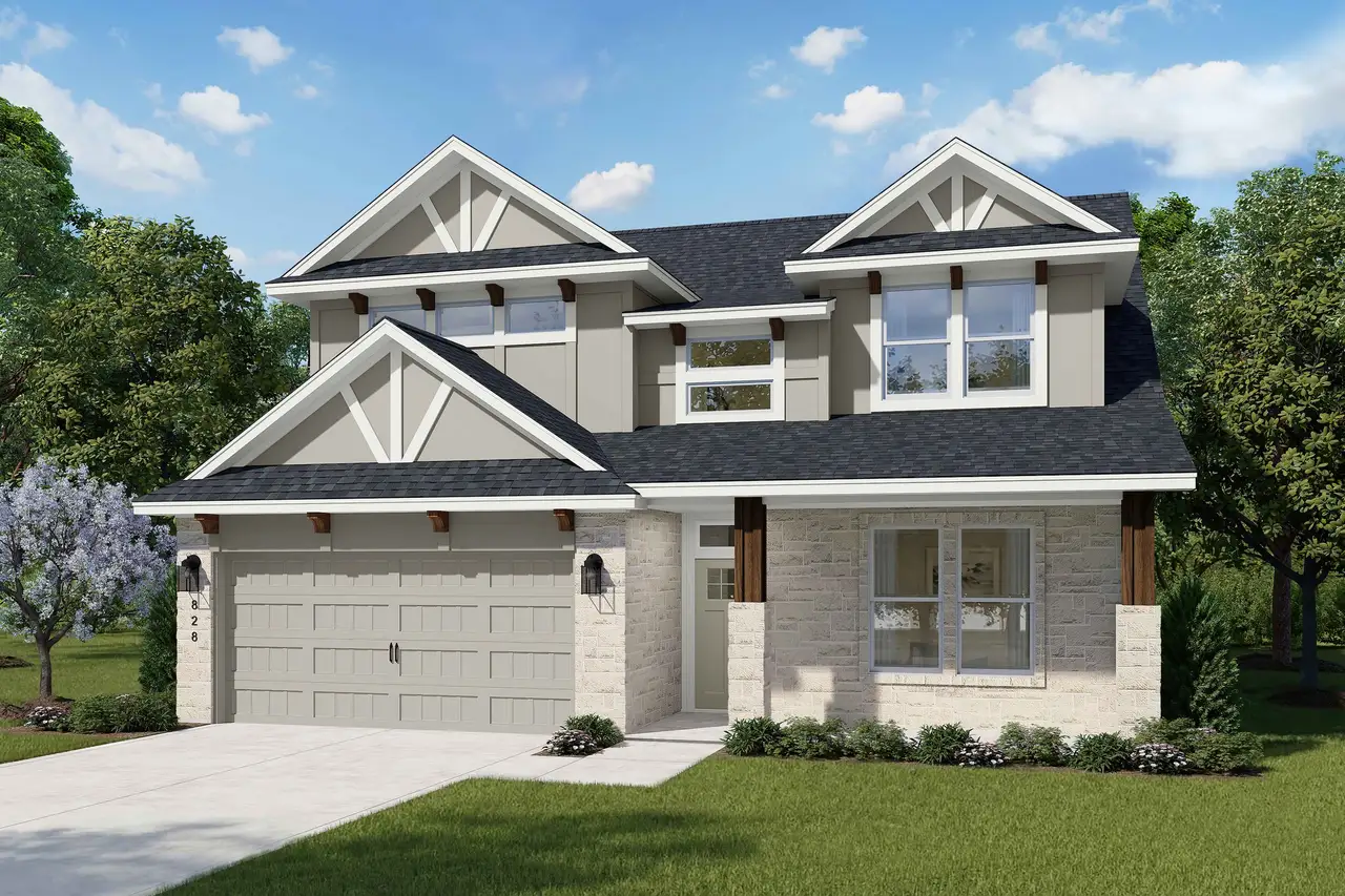 Representative exterior photo of a completed home built from the Angelina by Flintrock Builder in Park Meadows, Lorena, TX (Image 2).