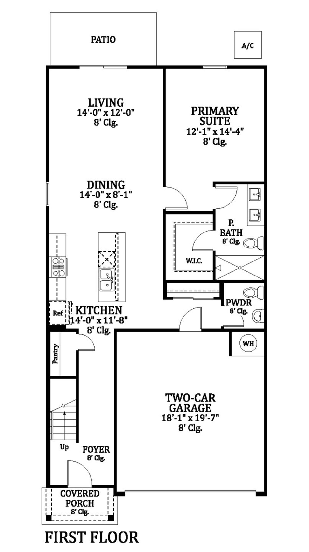 2D floor plan layout for the Azalea by Breeze Homes in Saddle Oaks, Jacksonville, FL (Image 2).