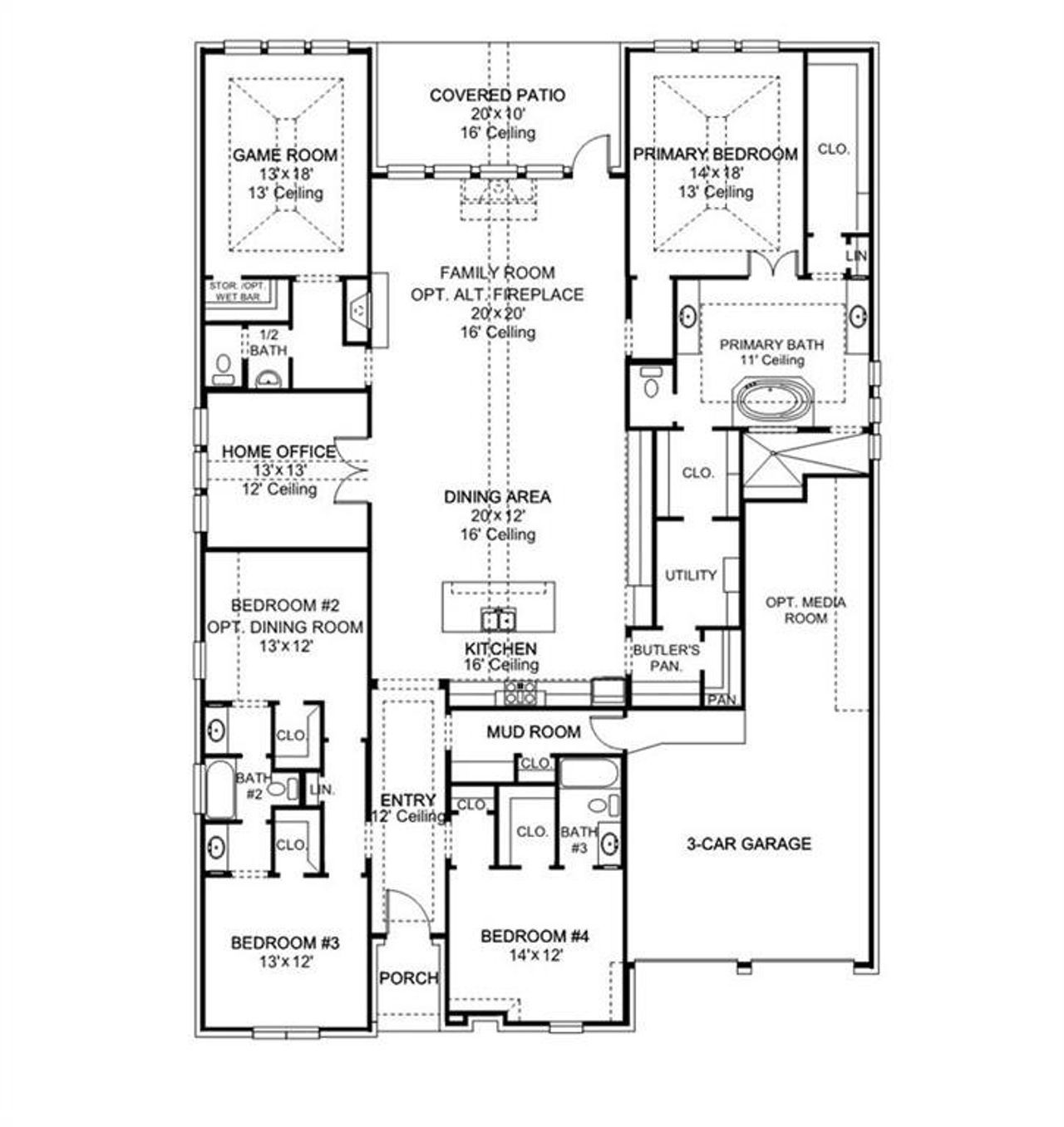 2D floor plan layout of this home in Sweetgrass, Haslet, TX (Image 2).