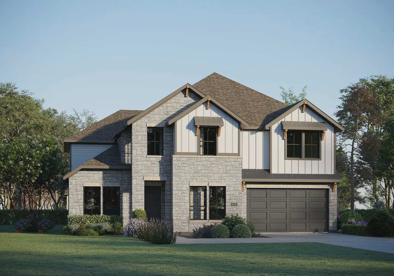 Representative exterior photo of a completed home built from the Harrison 5234 by GFO Home in Crescent Bluff, Andice, TX (Image 2).
