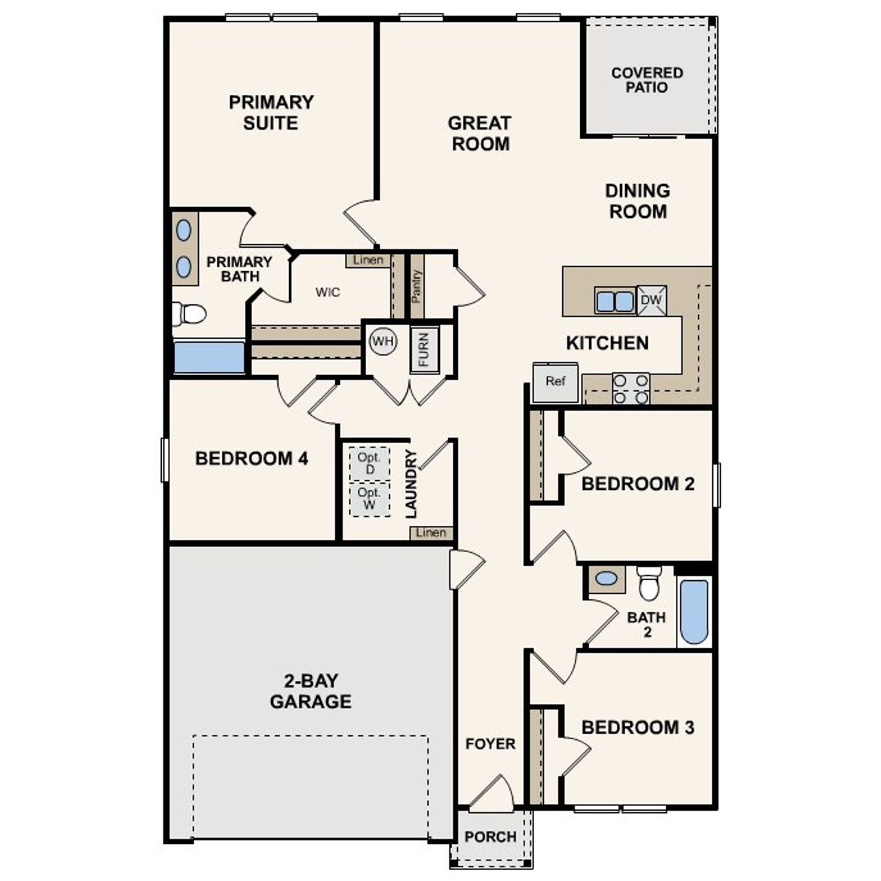 2D floor plan layout of this home in Middlefield Village, Dallas, TX (Image 2).