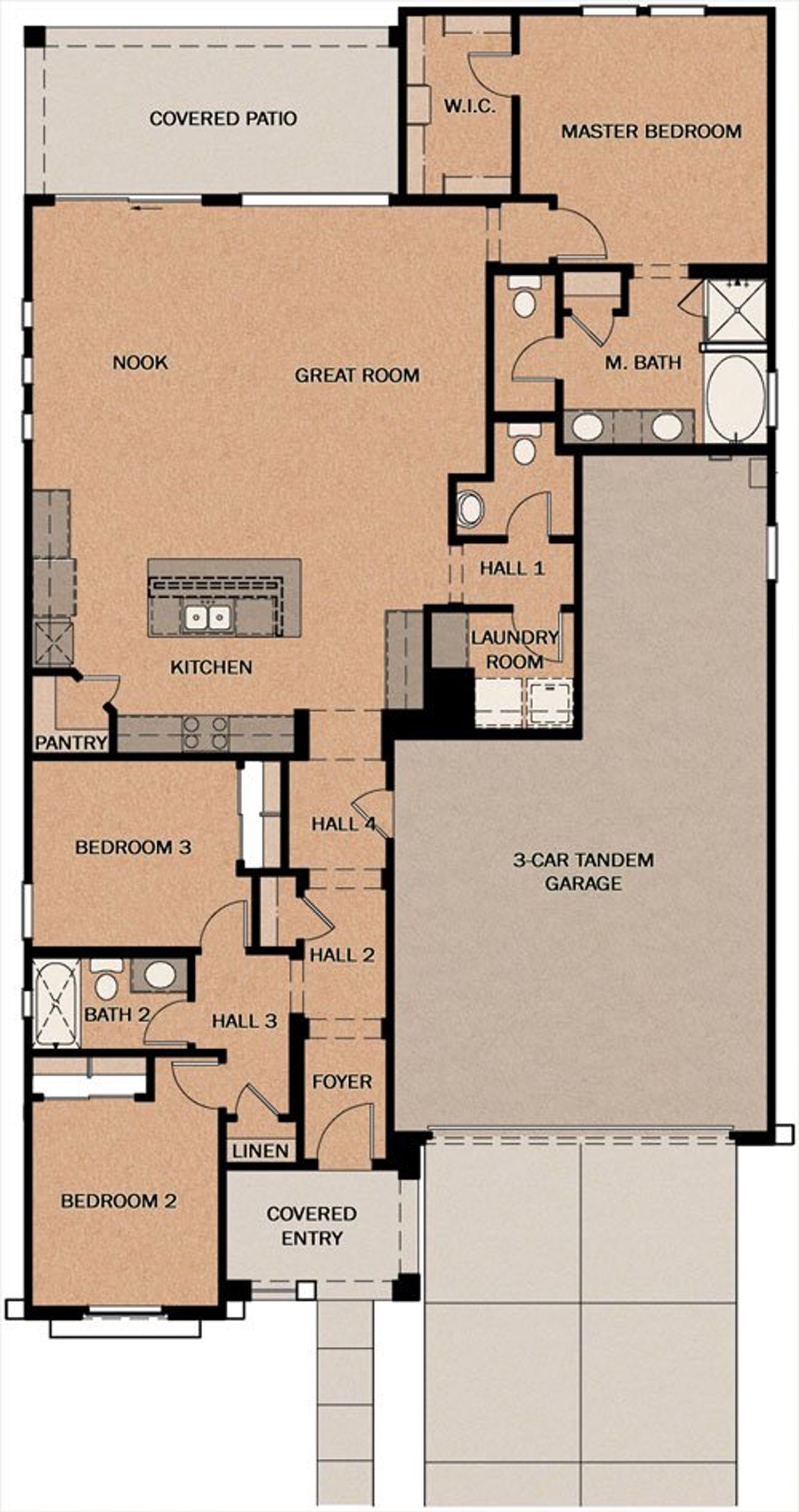 2D floor plan layout of this home in Sierra Nevada, Surprise, AZ (Image 2).