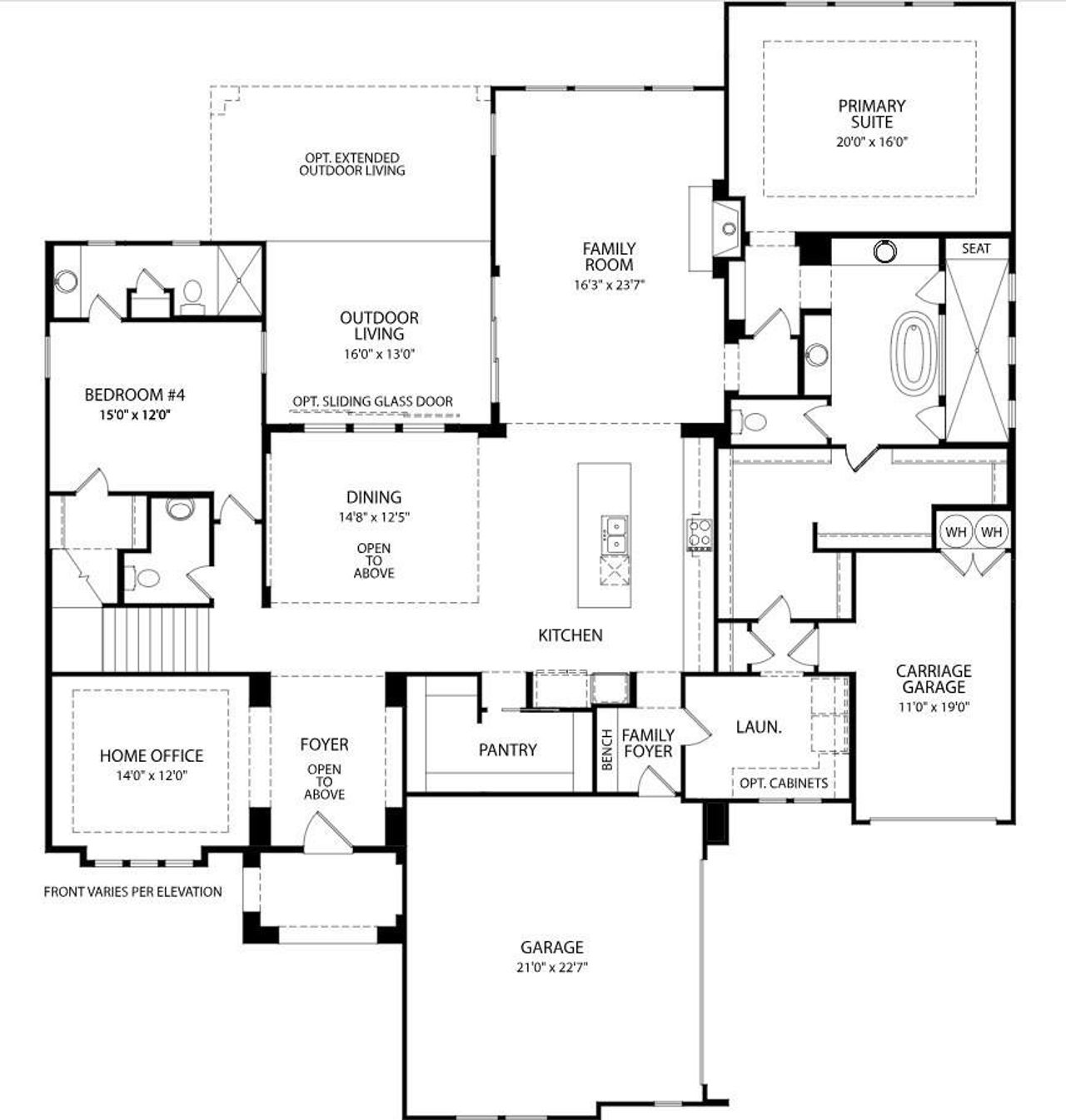 2D floor plan layout of this home in Clearwater Ranch, Liberty Hill, TX (Image 2). 2D floor plan layout of this home in Clearwater Ranch, Liberty Hill, TX (Image 2).