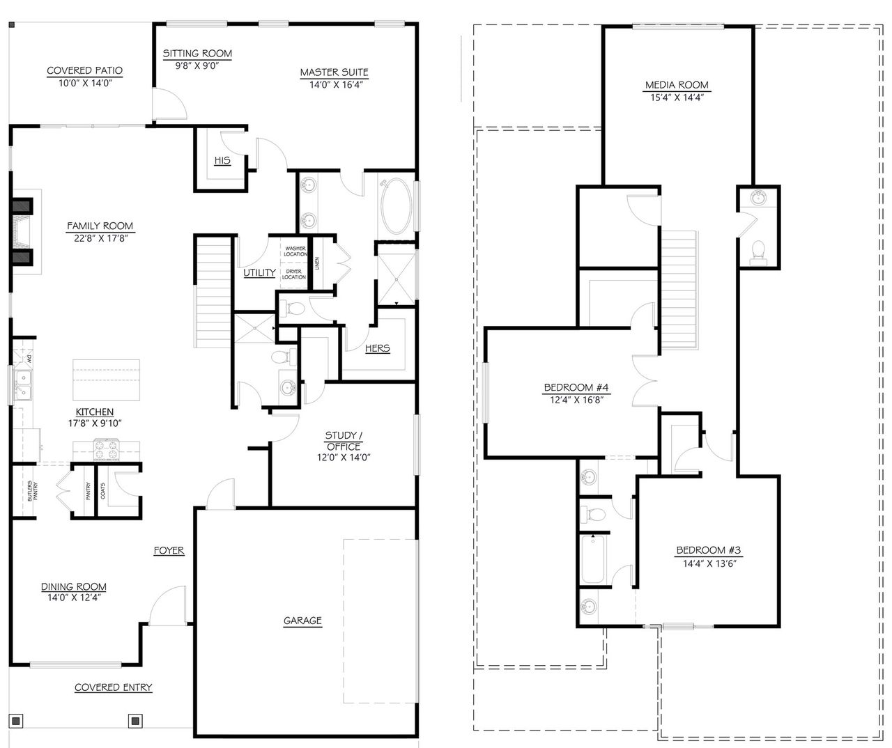 2D floor plan layout for the CRESTONE by D.R. Horton in Blue Ridge Trail, Fountain Inn, SC (Image 2). 2D floor plan layout for the CRESTONE by D.R. Horton in Blue Ridge Trail, Fountain Inn, SC (Image 2).