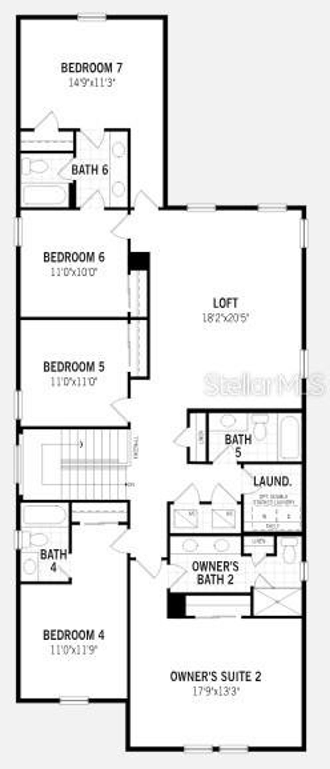 2D floor plan layout of this home in Solara Resort, Kissimmee, FL (Image 2).