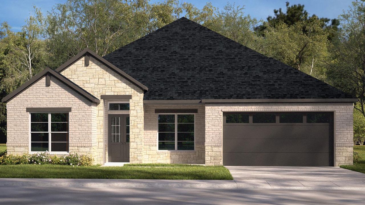 Representative exterior photo of a completed home built from the Venice by D.R. Horton in Friendswood Trails, Friendswood, TX (Image 2). Representative exterior photo of a completed home built from the Venice by D.R. Horton in Friendswood Trails, Friendswood, TX (Image 2).