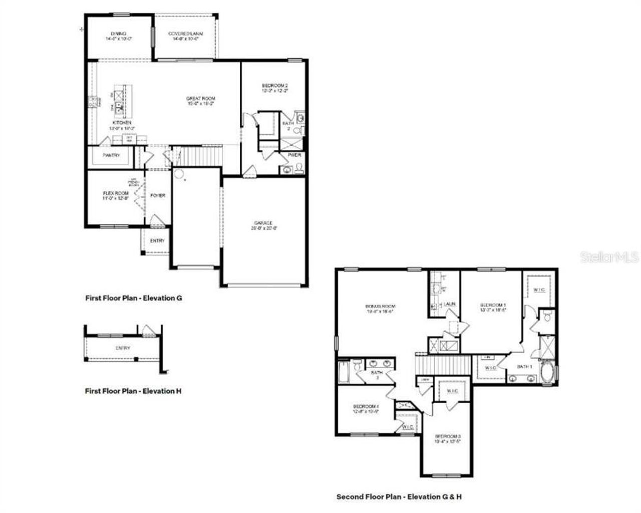 2D floor plan layout of this home in Legacy Preserve, Parrish, FL (Image 2).