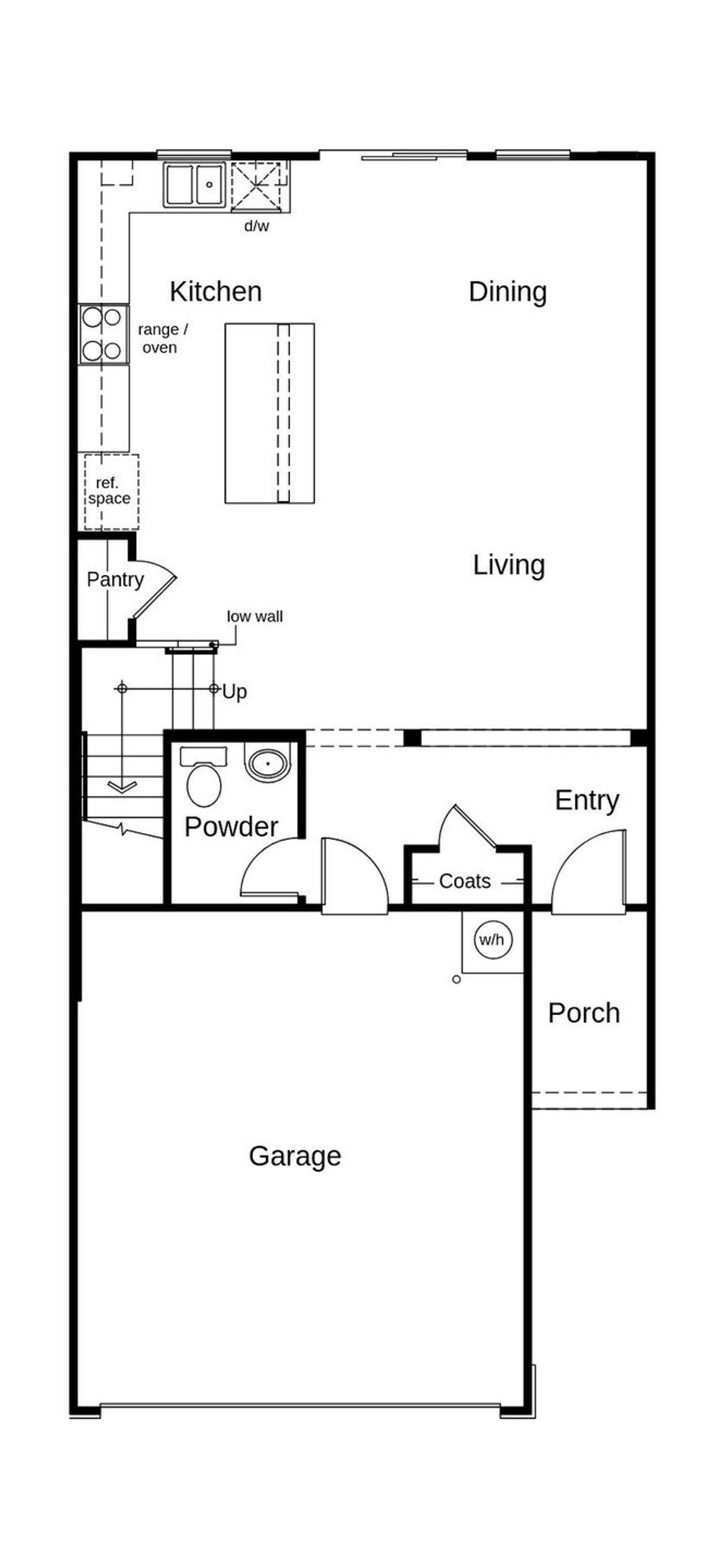 2D floor plan layout of this home in Brooks Mill - Reserve Series, Durham, NC (Image 2).