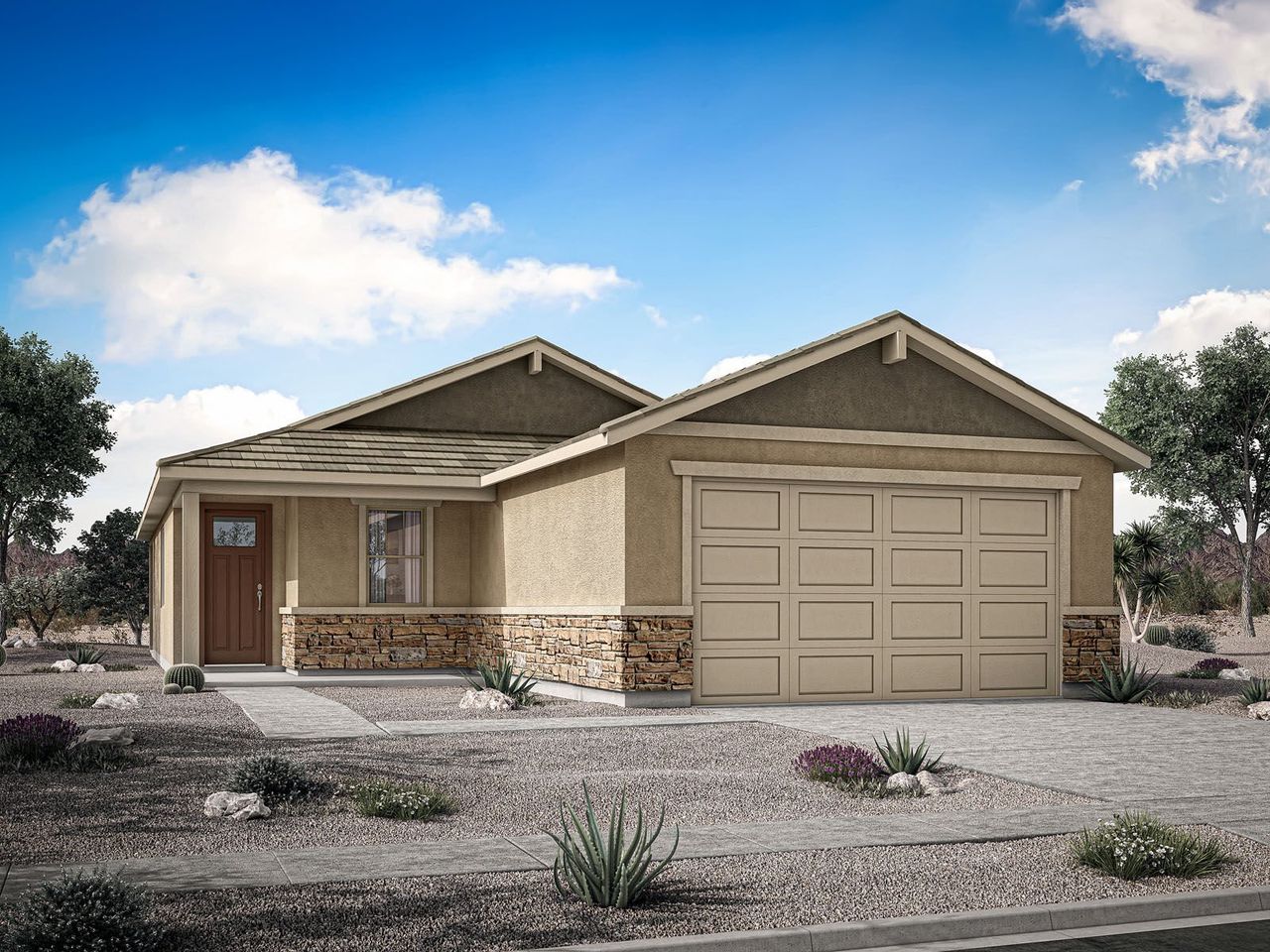 Representative exterior photo of a completed home built from the Autumn by Mattamy Homes in Rosewood Heights, San Tan Valley, AZ (Image 2).