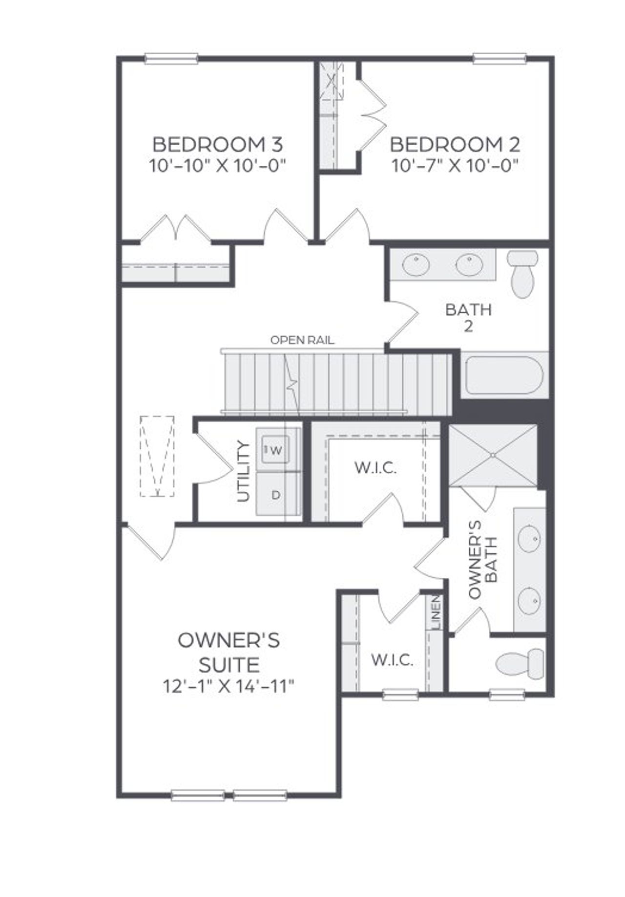 2D floor plan layout for the Manor by Cadence Homes in Enclave at Chadwick Farms, Northlake, TX (Image 2).
