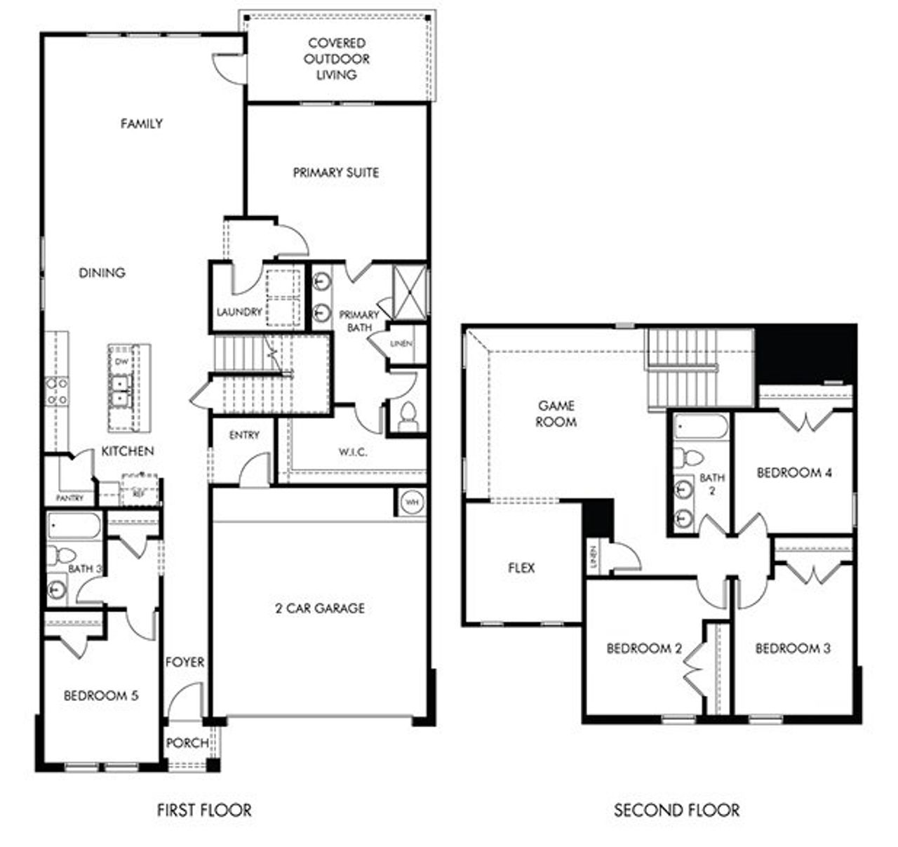 2D floor plan layout of this home in Travena - Reserve Collection, Georgetown, TX (Image 2). 2D floor plan layout of this home in Travena - Reserve Collection, Georgetown, TX (Image 2).