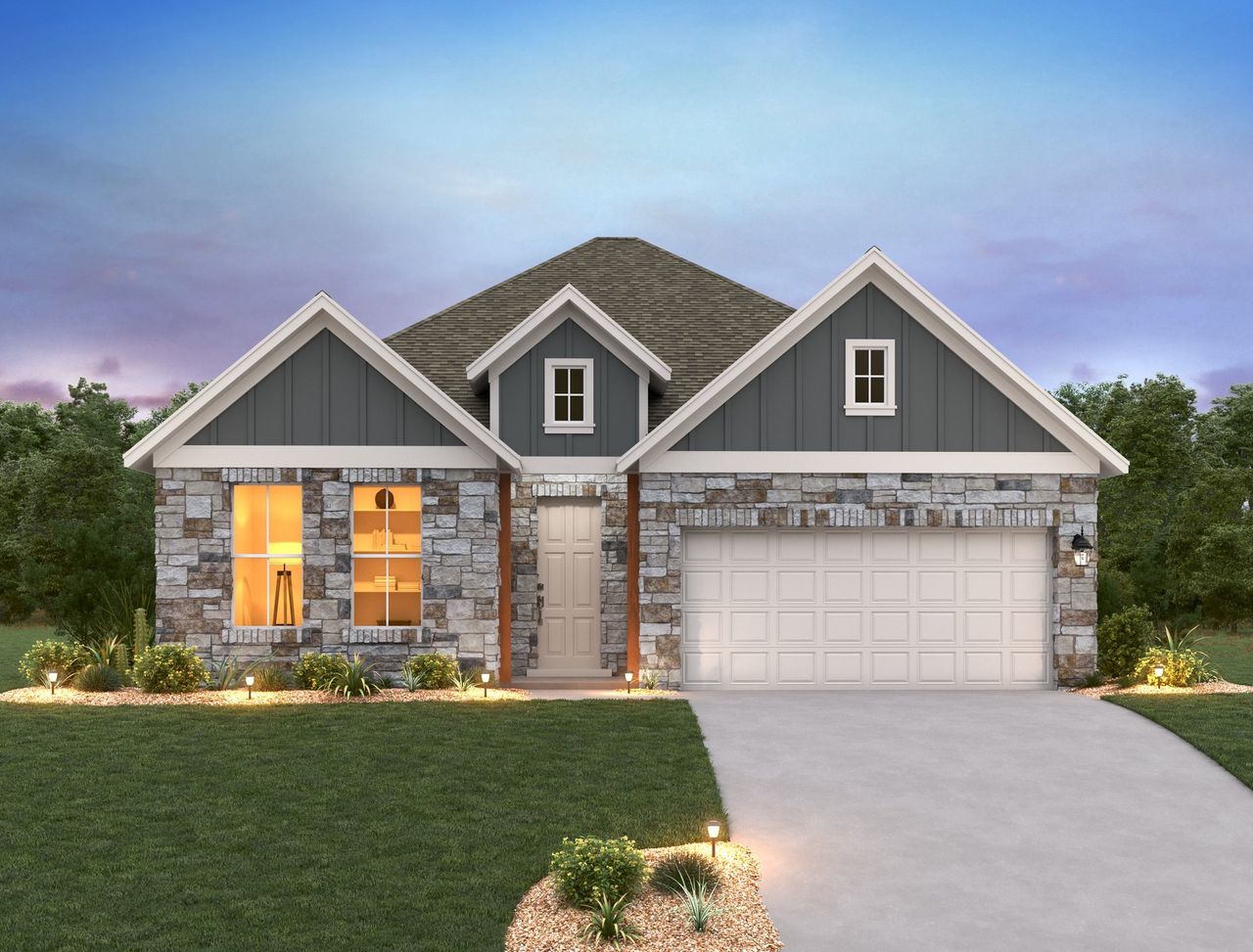 Representative exterior photo of a completed home built from the Lancaster by Ashton Woods in Provence 50s, Austin, TX (Image 2).