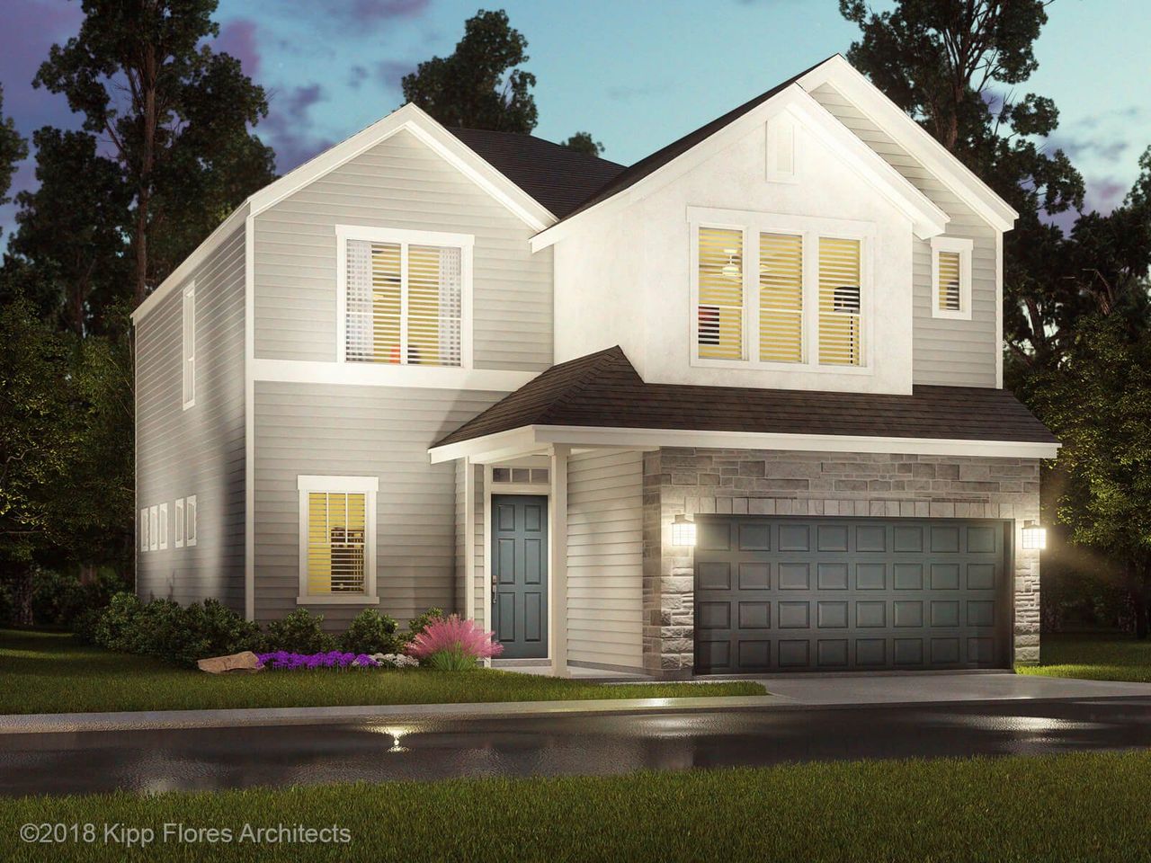 Representative exterior photo of a completed home built from the The Chalet (2503) by Meritage Homes in Spring Brook Village - Luxe Series, Houston, TX (Image 2). Representative exterior photo of a completed home built from the The Chalet (2503) by Meritage Homes in Spring Brook Village - Luxe Series, Houston, TX (Image 2).