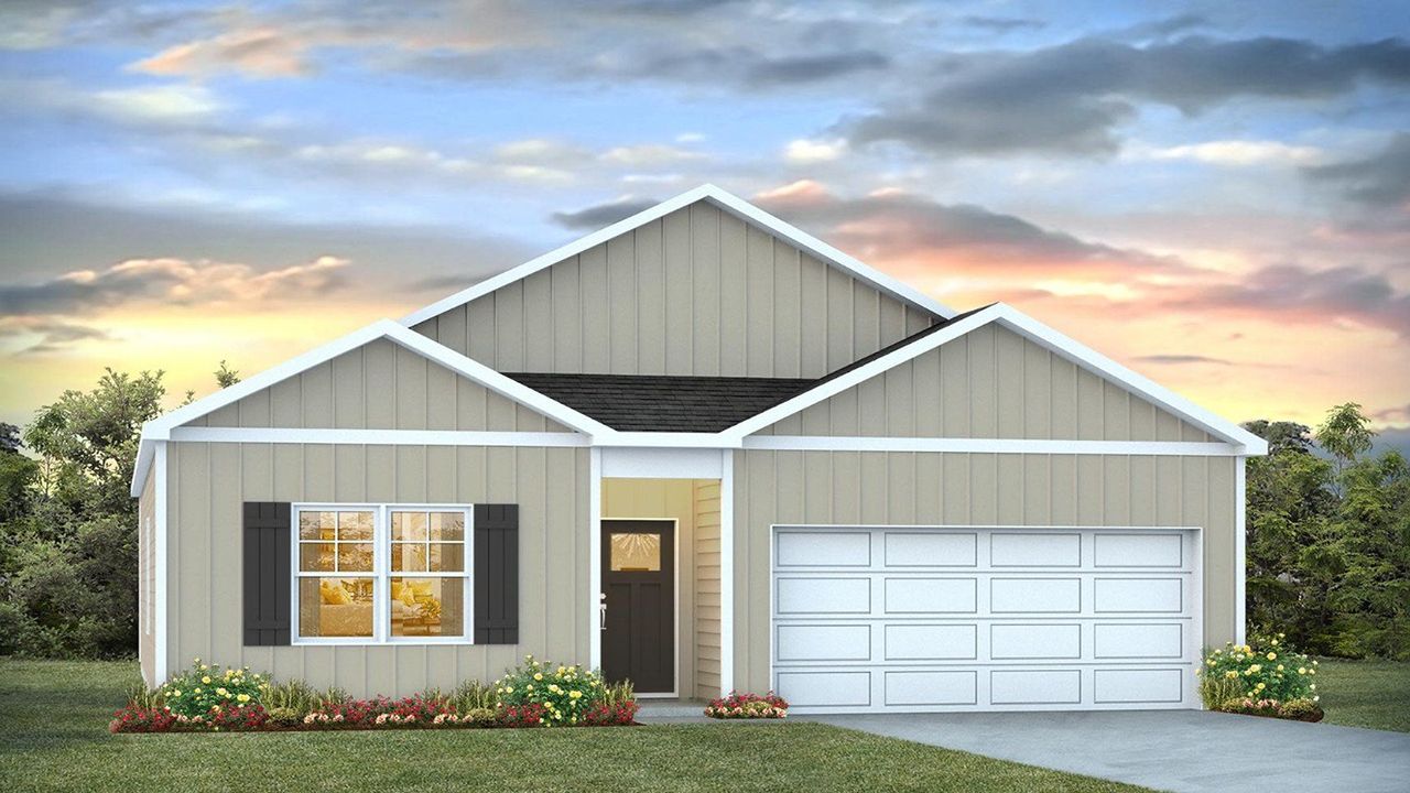 Representative exterior photo of a completed home built from the Freeport by D.R. Horton in The Groves at Bees Creek, Ridgeland, SC (Image 2).