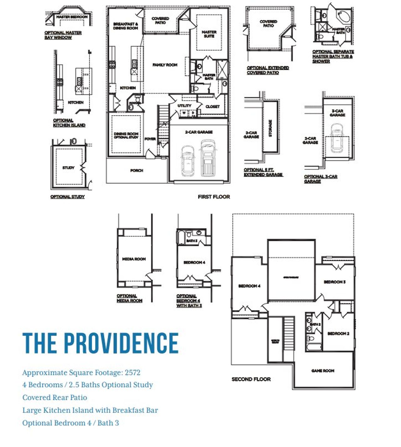 2D floor plan layout for the The Providence by McKinley Homes in Fieldstone, Katy, TX (Image 2). 2D floor plan layout for the The Providence by McKinley Homes in Fieldstone, Katy, TX (Image 2).