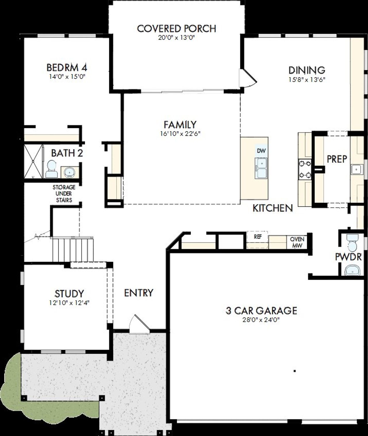 2D floor plan layout of this home in Havencroft, Woodstock, GA (Image 2).
