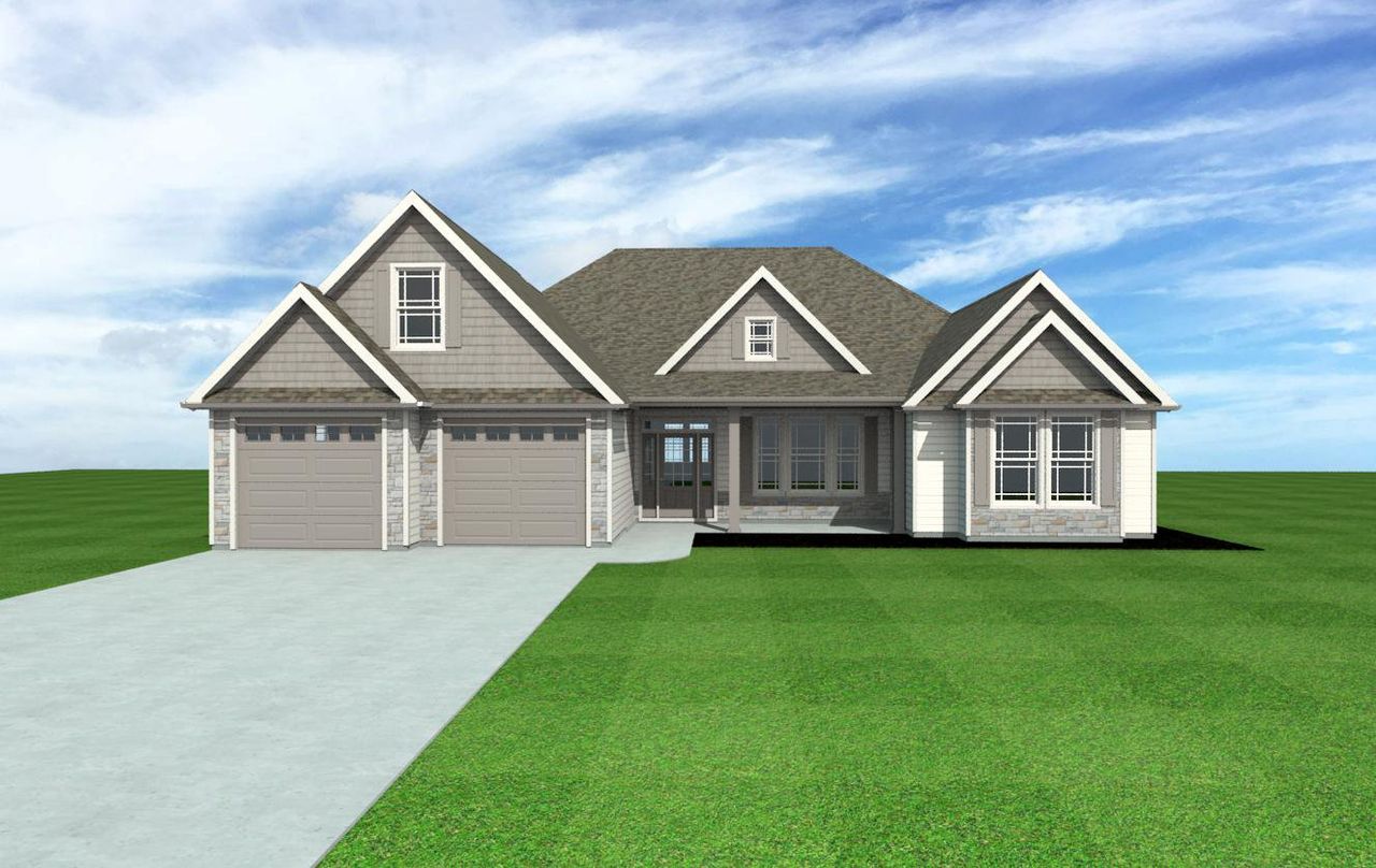 Representative exterior photo of a completed home built from the Mayfair Elite by Enchanted Homes in Tubbs Mountain Estates, Travelers Rest, SC (Image 2).