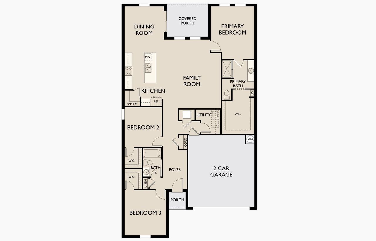 2D floor plan layout of this home in Oakfield Lakes, Parrish, FL (Image 2).