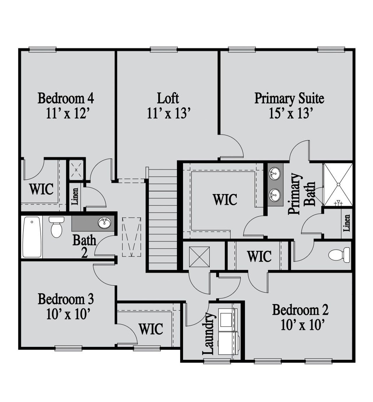 2D floor plan layout for the Canton by UnionMain Homes in Maddox Landing, Hoschton, GA (Image 2). 2D floor plan layout for the Canton by UnionMain Homes in Maddox Landing, Hoschton, GA (Image 2).