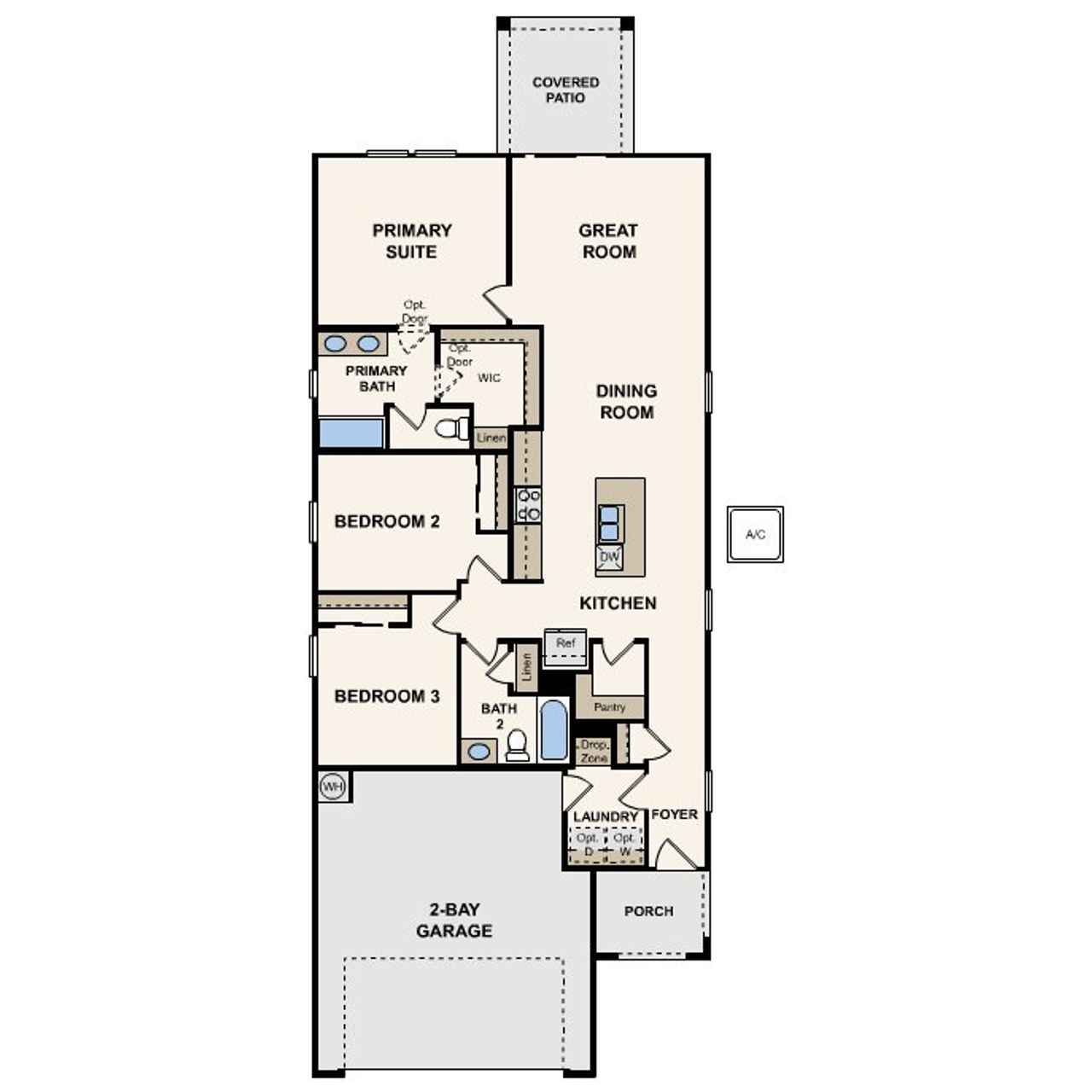 2D floor plan layout of this home in North Copper Canyon, Surprise, AZ (Image 2).