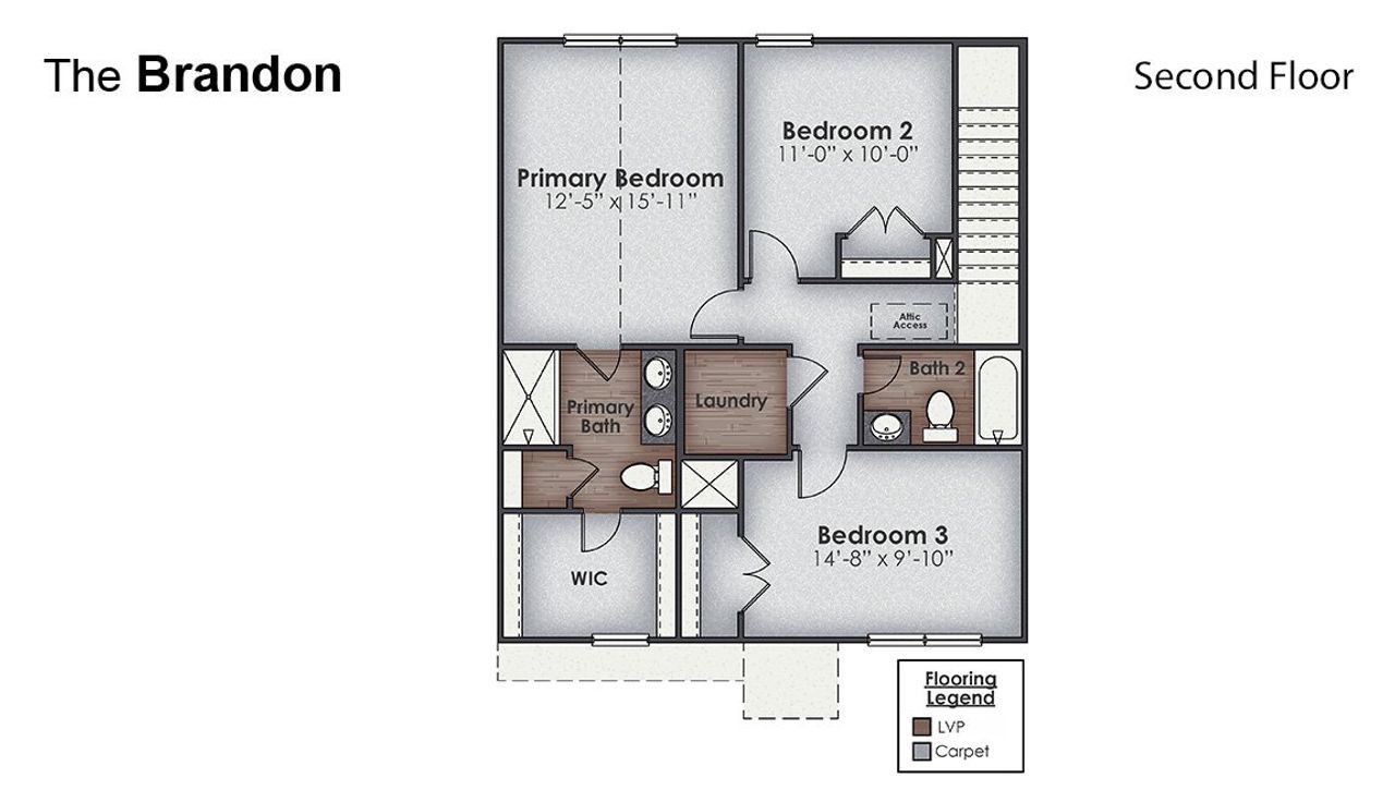 2D floor plan layout of this home in Rolling Hills, Bolivia, NC (Image 2).