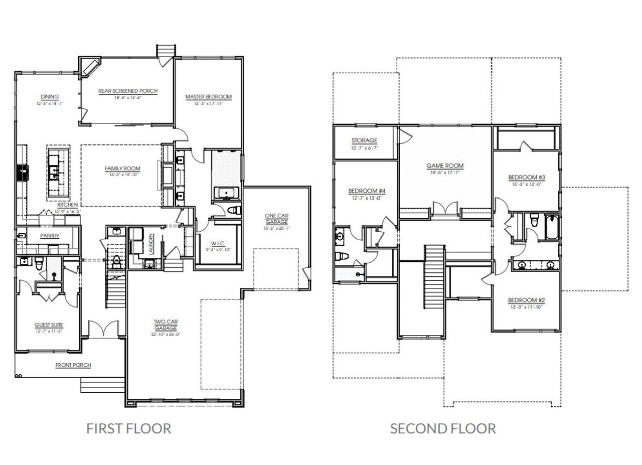2D floor plan layout for the The Jackson by Ken Harvey Homes in Carriage Farms, Raleigh, NC (Image 2).