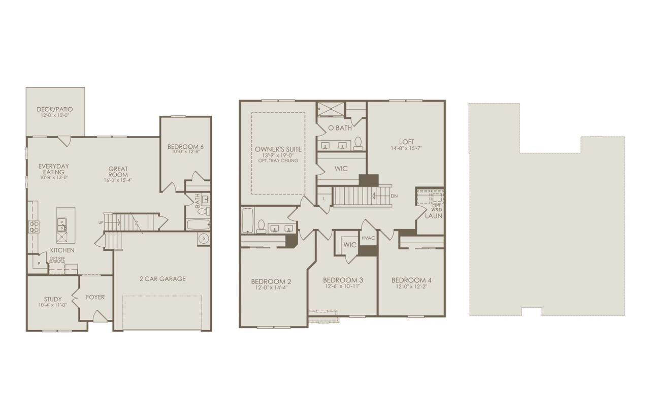 2D floor plan layout of this home in Hamlet at Carothers Crossing, La Vergne, TN (Image 2). 2D floor plan layout of this home in Hamlet at Carothers Crossing, La Vergne, TN (Image 2).