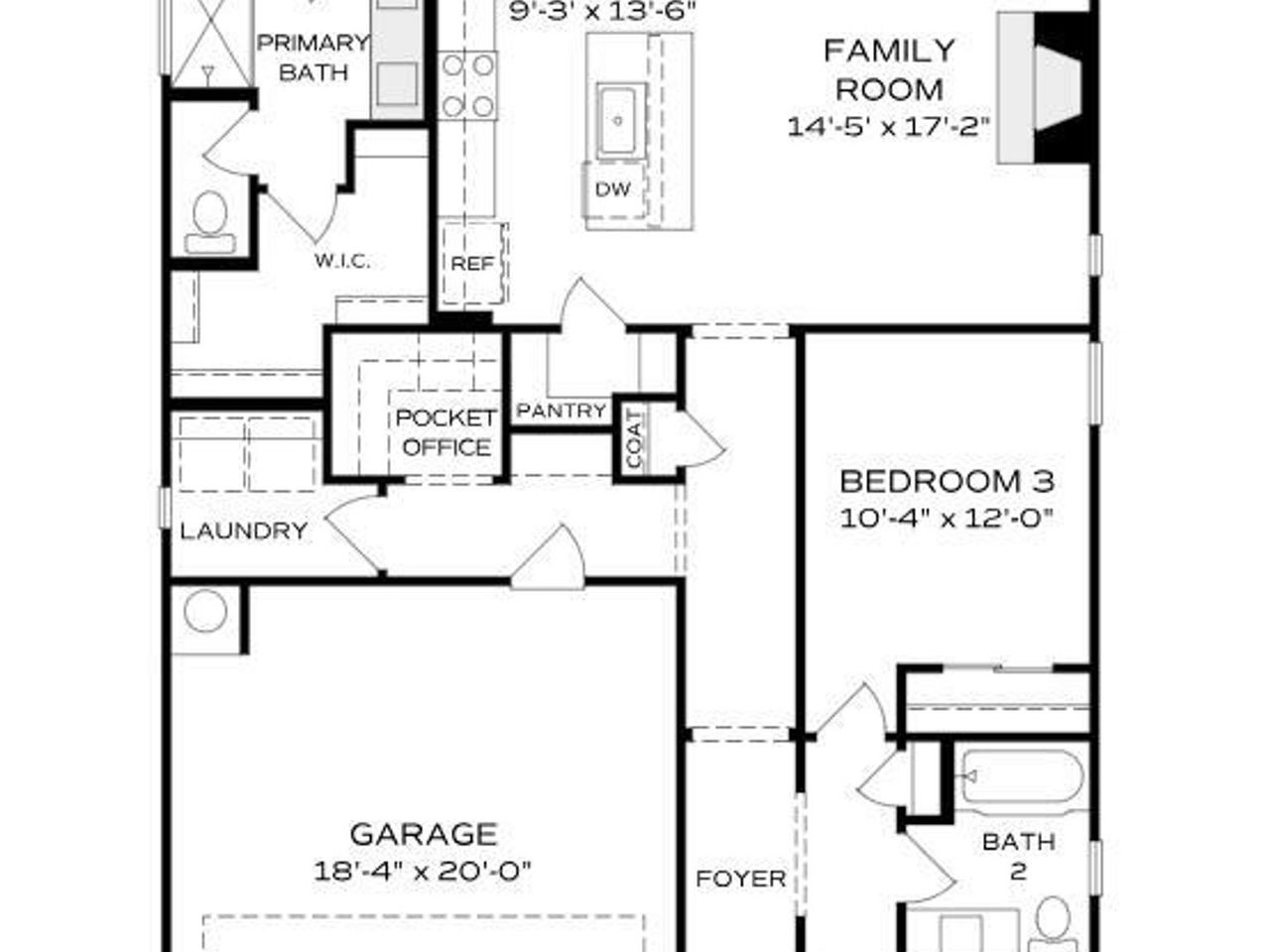 2D floor plan layout of this home in South Ranch Destination Collection, Prescott, AZ (Image 2).