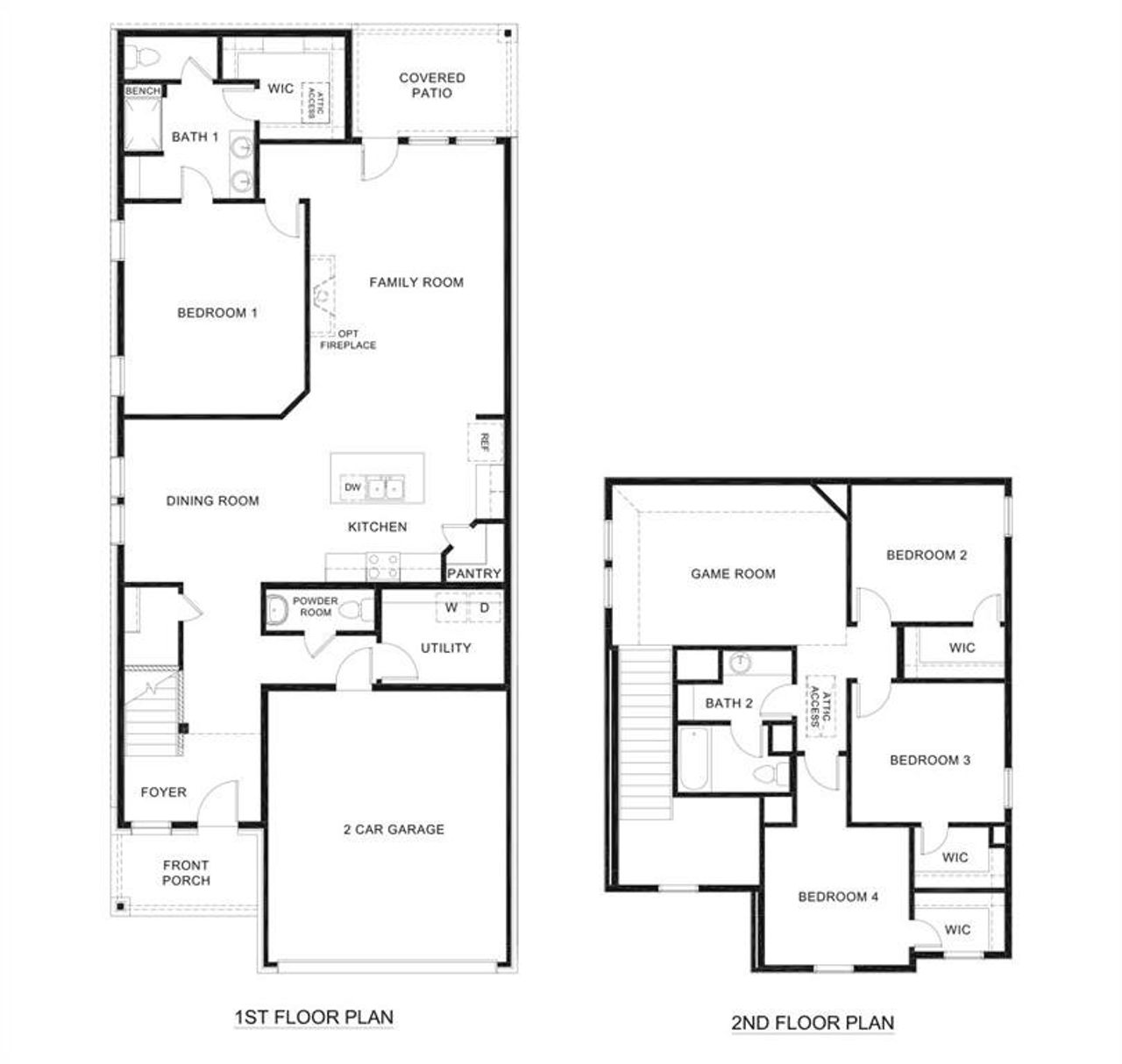 2D floor plan layout of this home in Winchester Crossing, Princeton, TX (Image 2).