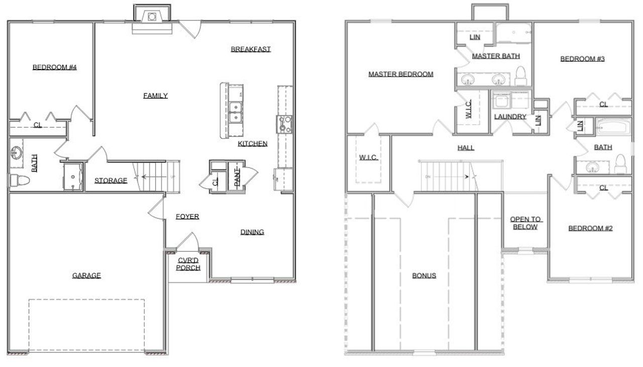 2D floor plan layout for the The Heyward by Smithbilt Homes in Honey Oaks, Corryton, TN (Image 2).