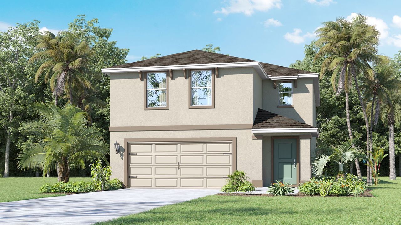 Representative exterior photo of a completed home built from the Elston II by D.R. Horton in Cascades, Davenport, FL (Image 2).