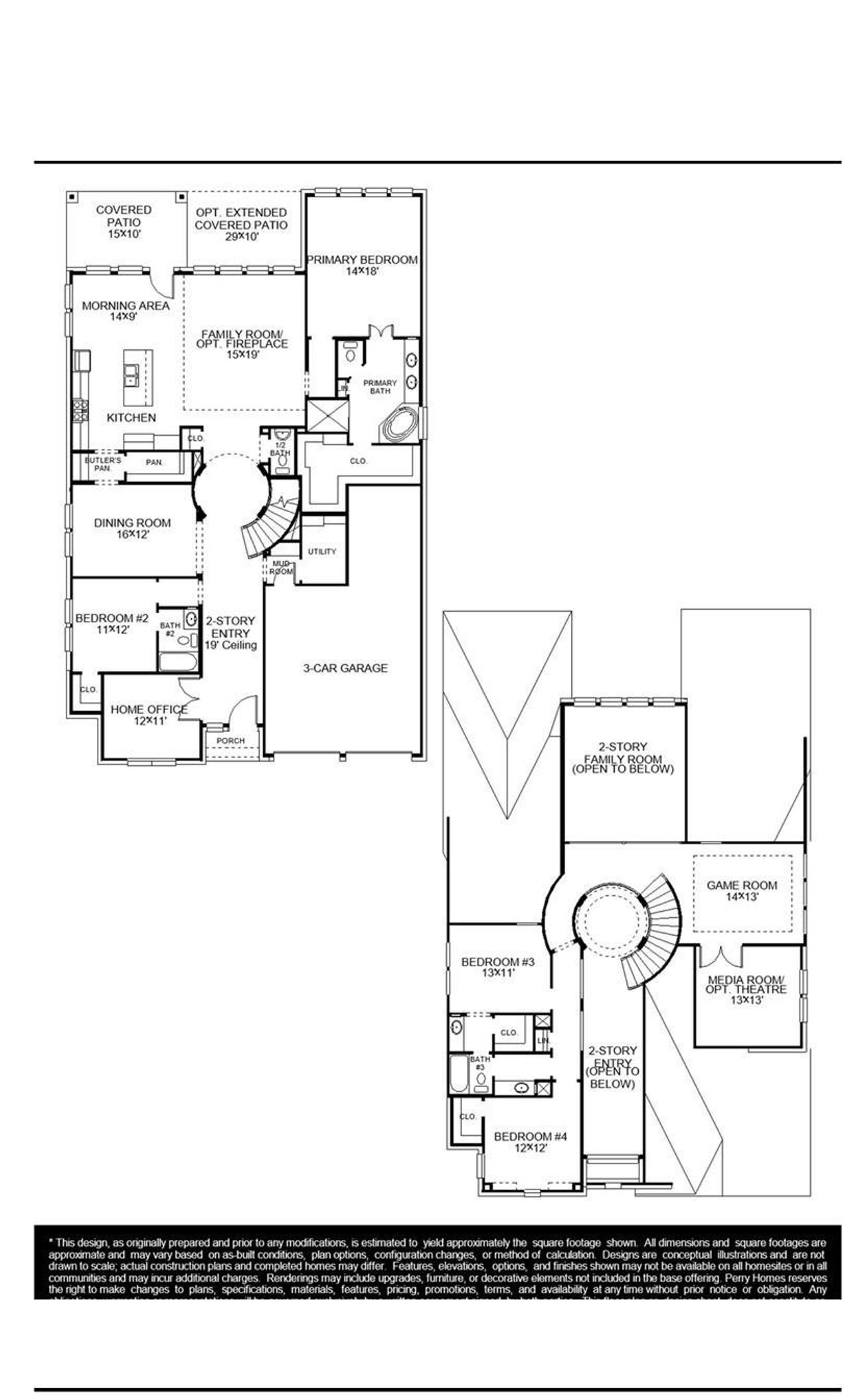 2D floor plan layout of this home in Midline, Houston, TX (Image 2).